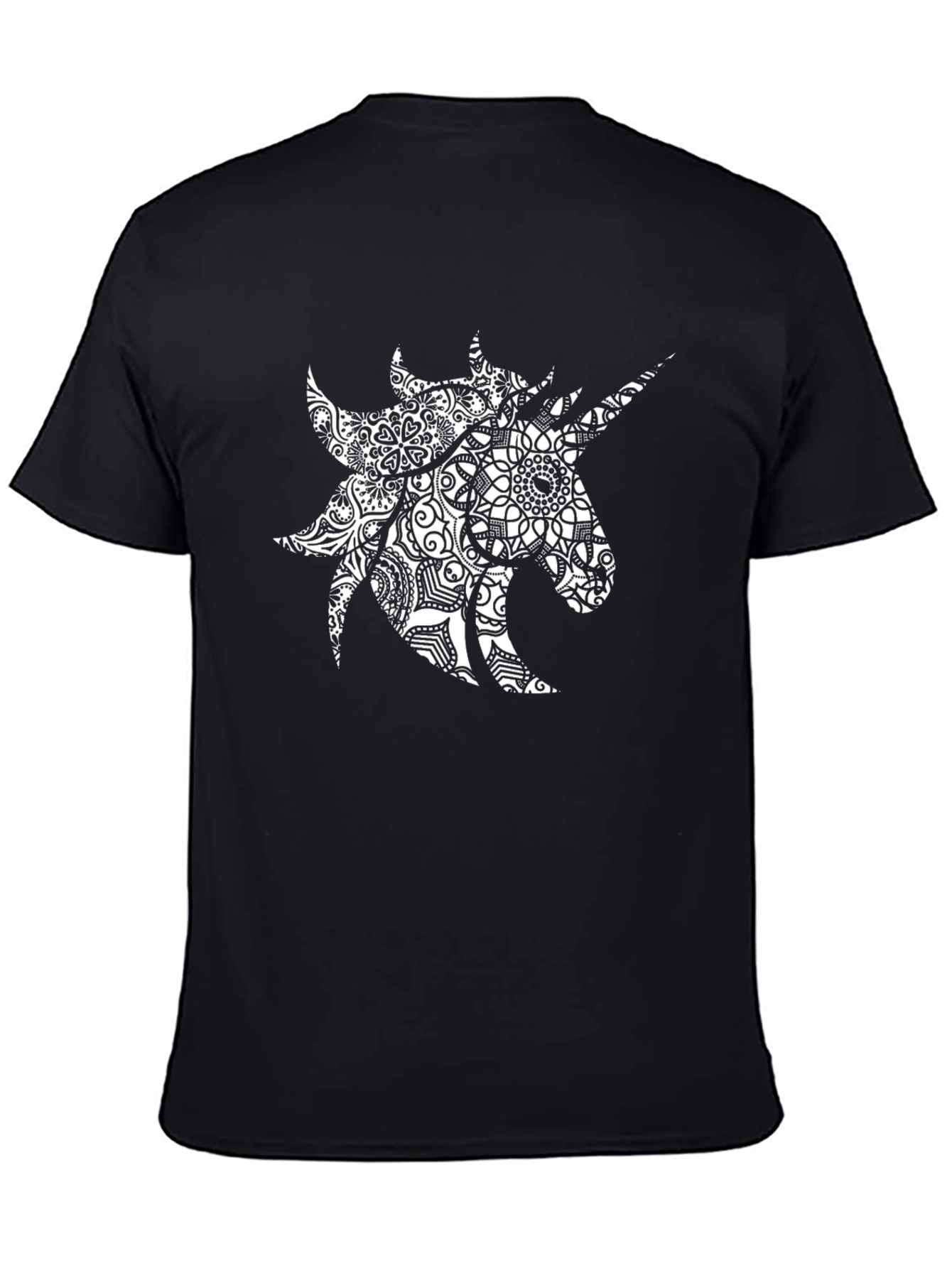 Unicorn Mandala Graphic Tee - Black