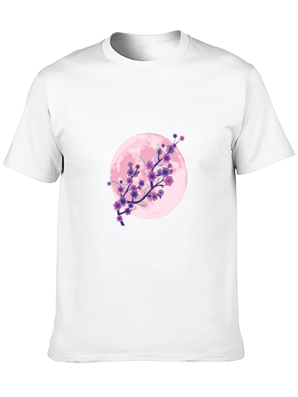 Floral Moon Graphic Tee - Black Cotton T-Shirt