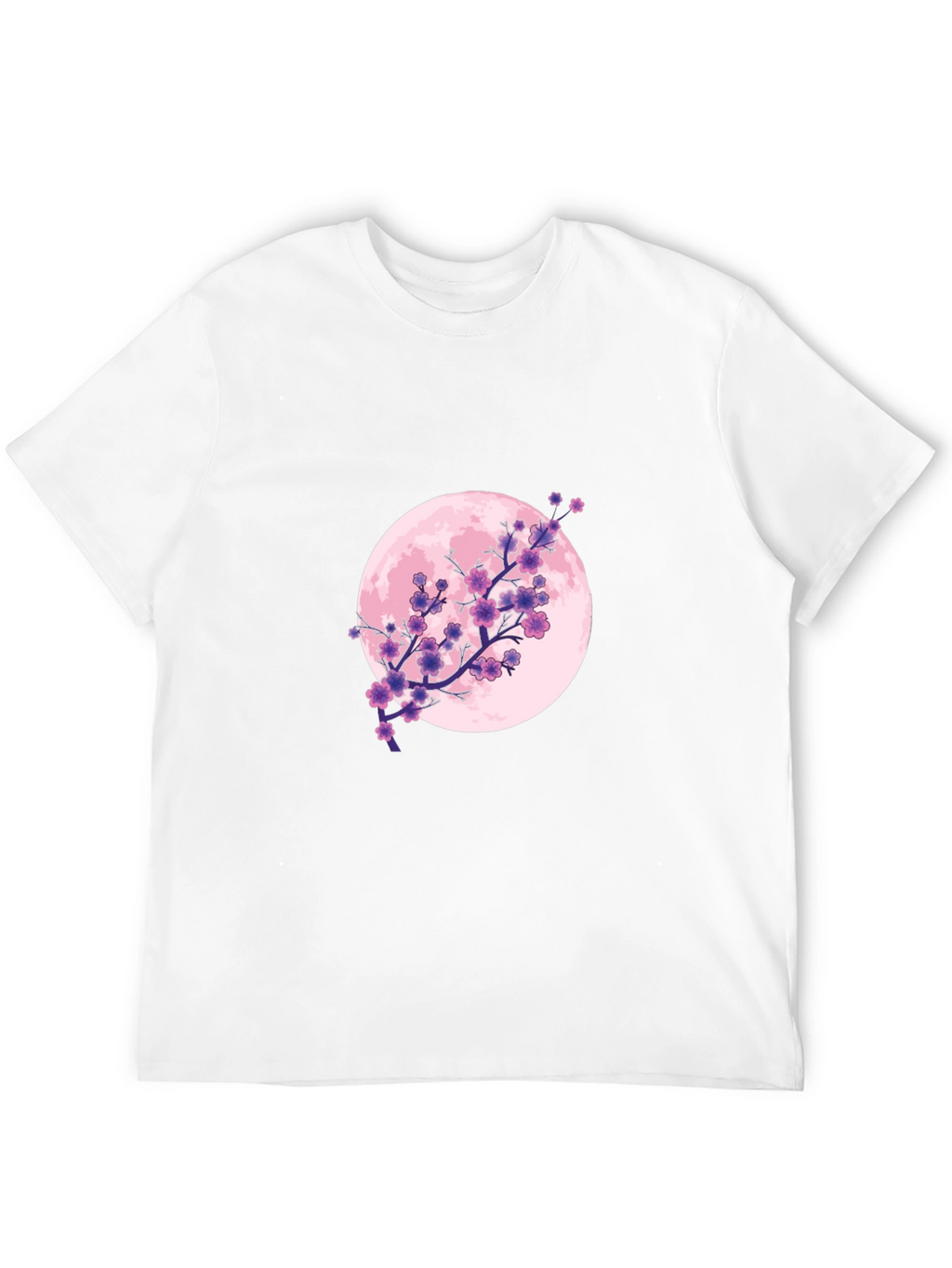 Floral Moon Graphic Tee - Black Cotton T-Shirt