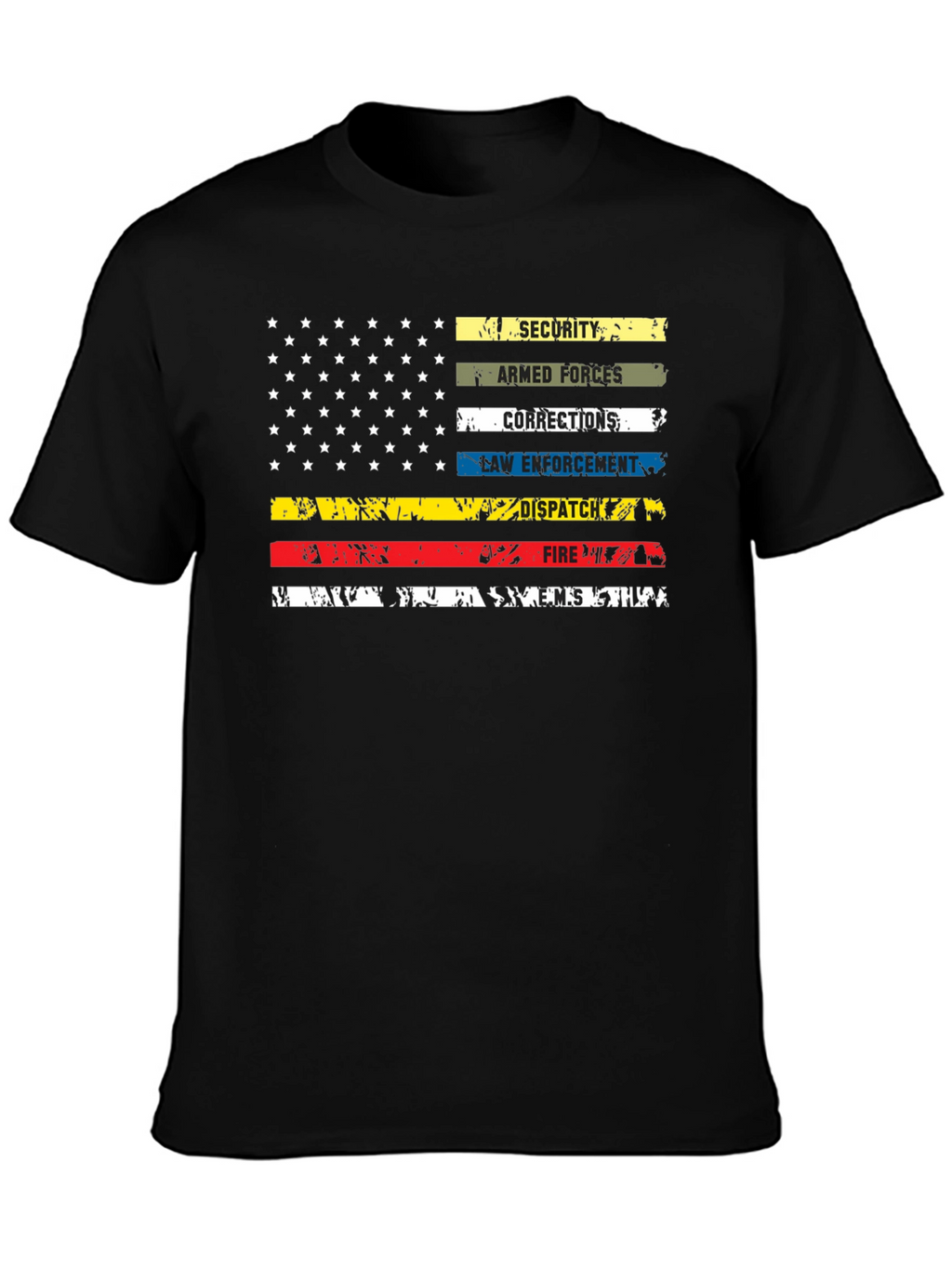 American Thin Line Distressed Graphic T-Shirt