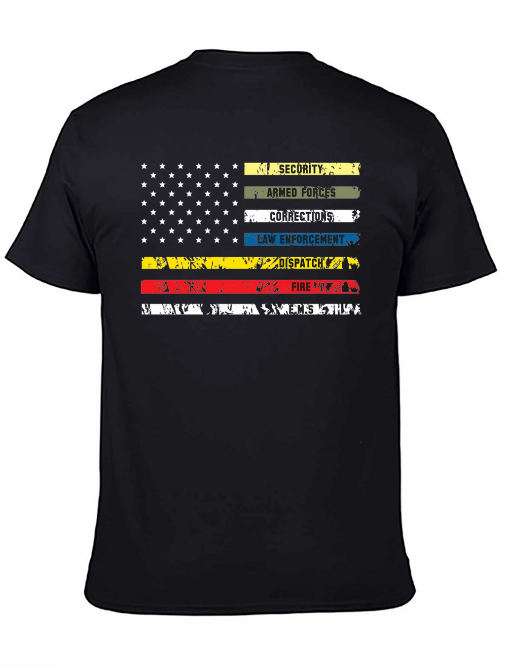 American Thin Line Distressed Graphic T-Shirt