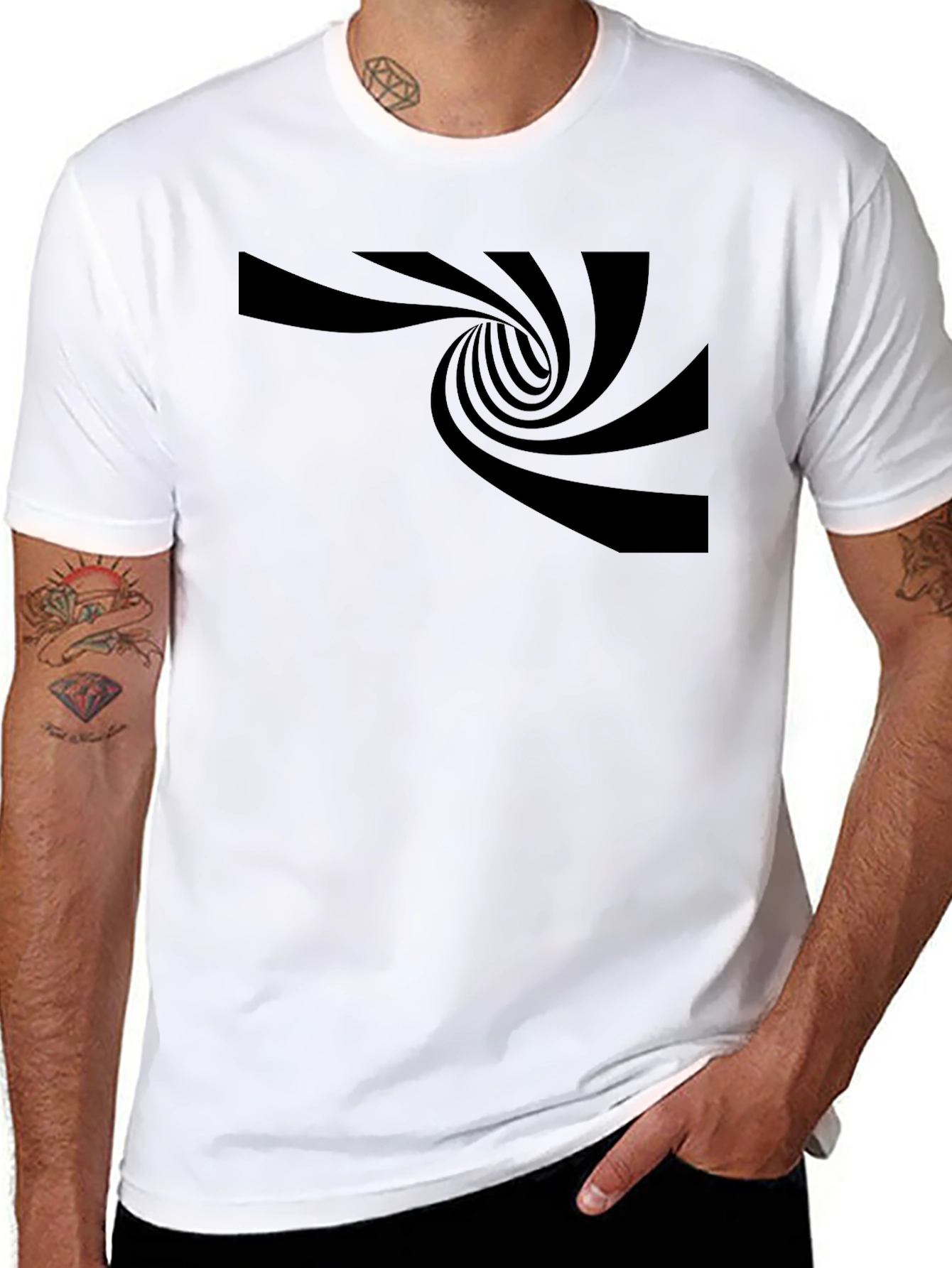 Optical Illusion Black T-Shirt