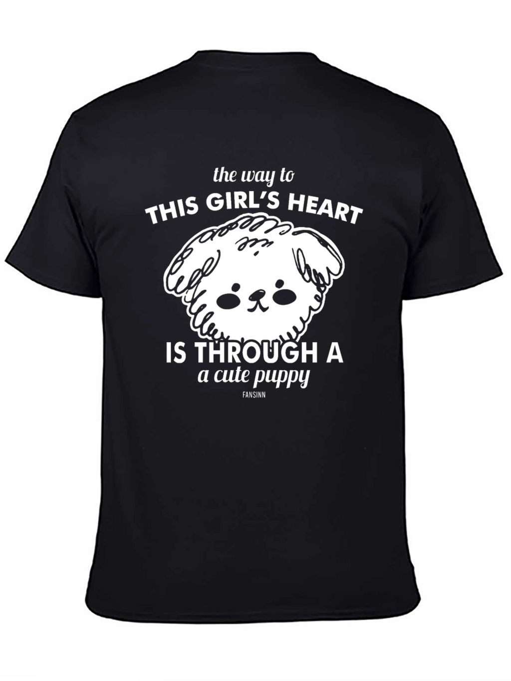 Cute Puppy Graphic T-Shirt: Way to Her Heart