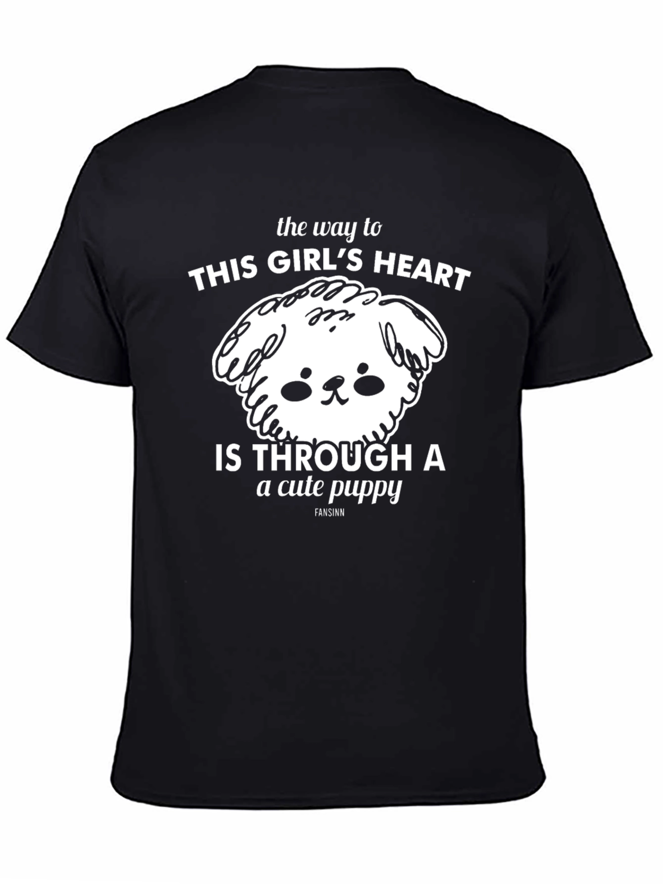 Cute Puppy Graphic T-Shirt: Way to Her Heart