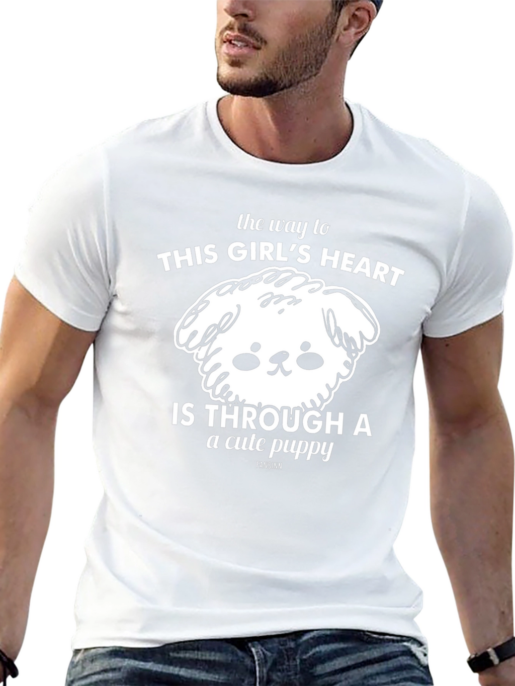 Cute Puppy Graphic T-Shirt: Way to Her Heart