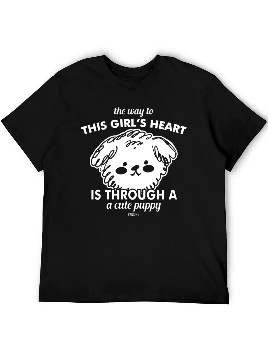 Cute Puppy Graphic T-Shirt: Way to Her Heart