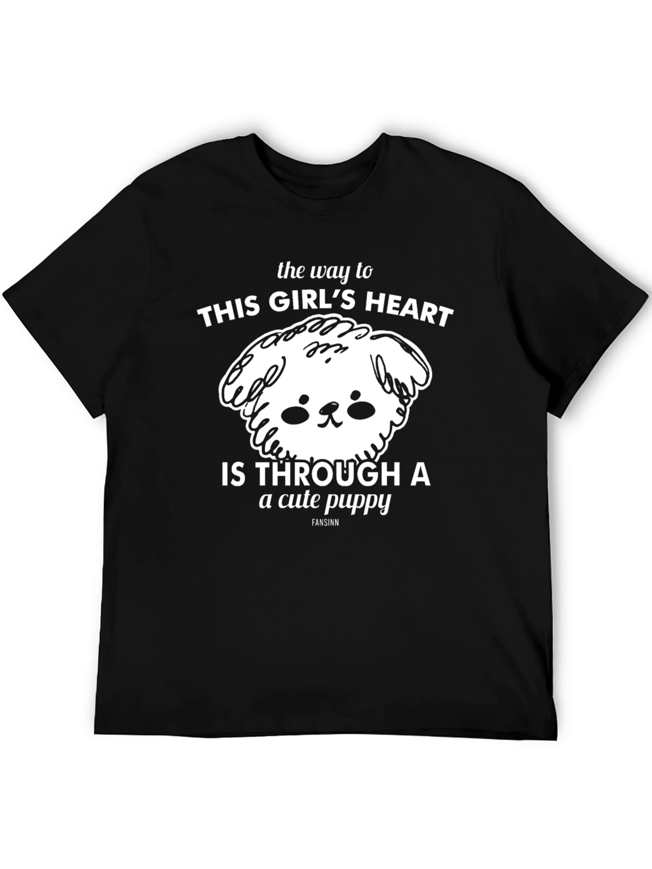 Cute Puppy Graphic T-Shirt: Way to Her Heart