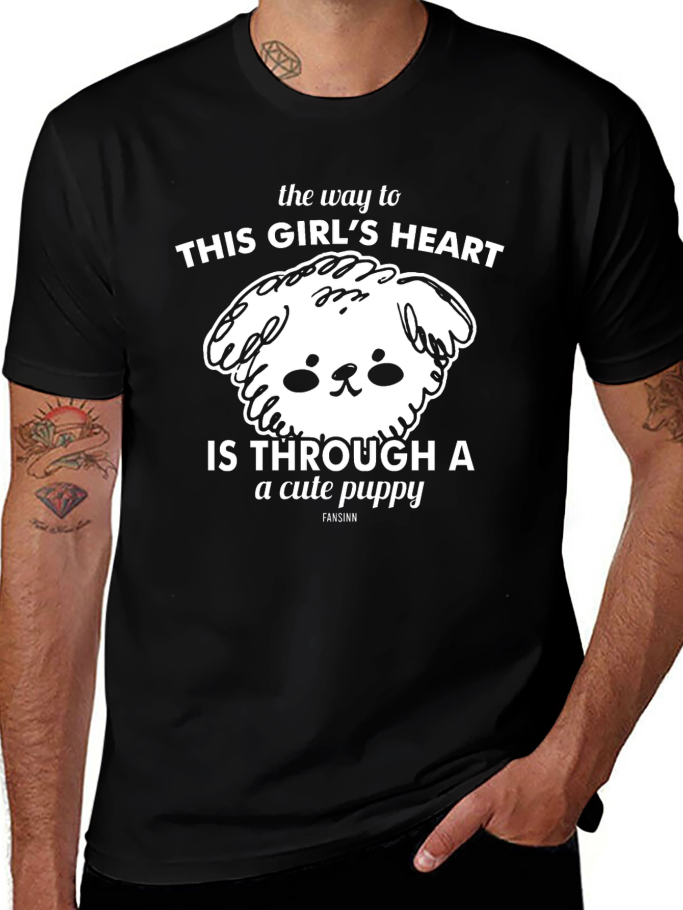 Cute Puppy Graphic T-Shirt: Way to Her Heart