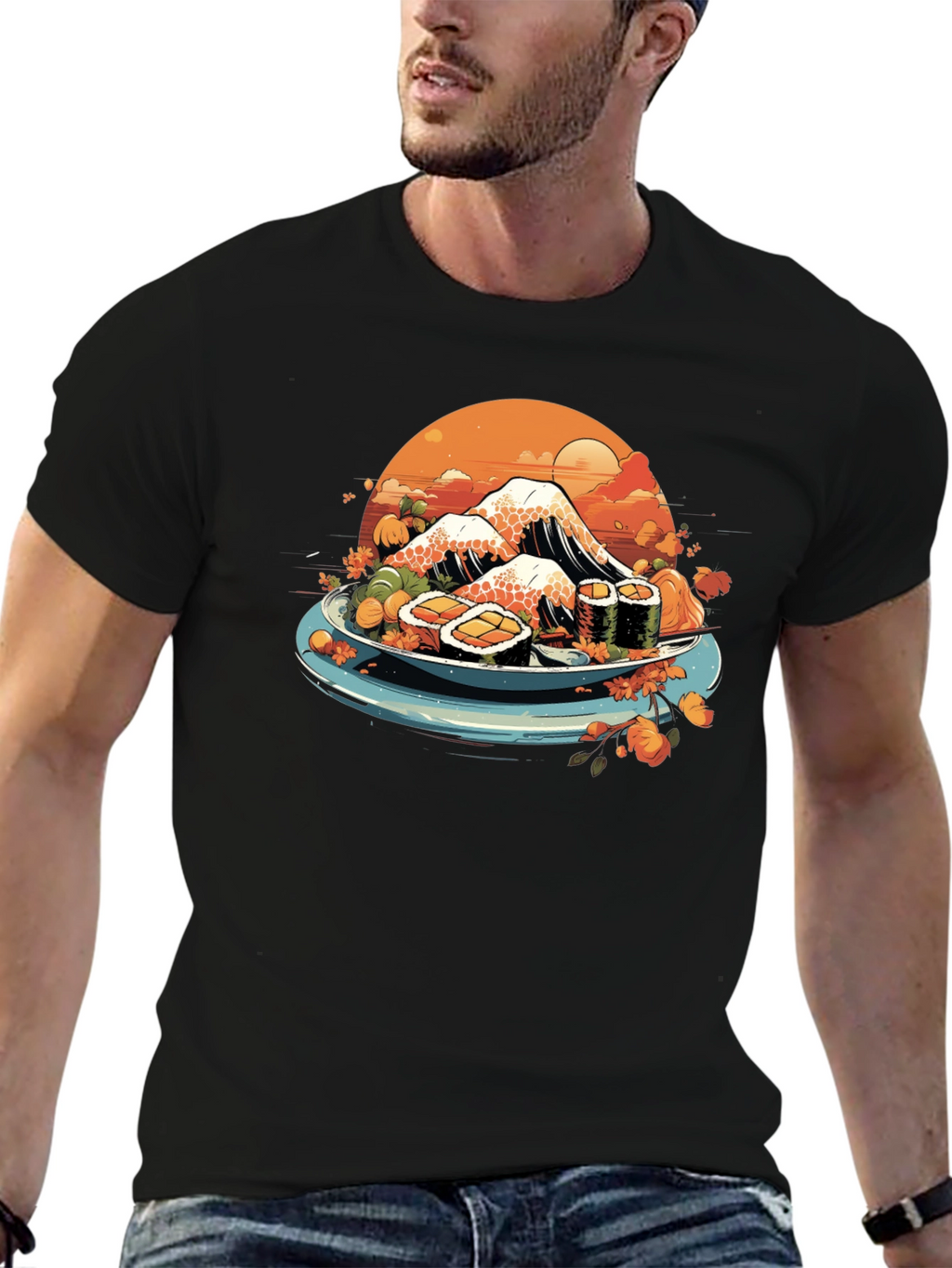 Sushi Mountain T-Shirt - Unique Graphic Tee