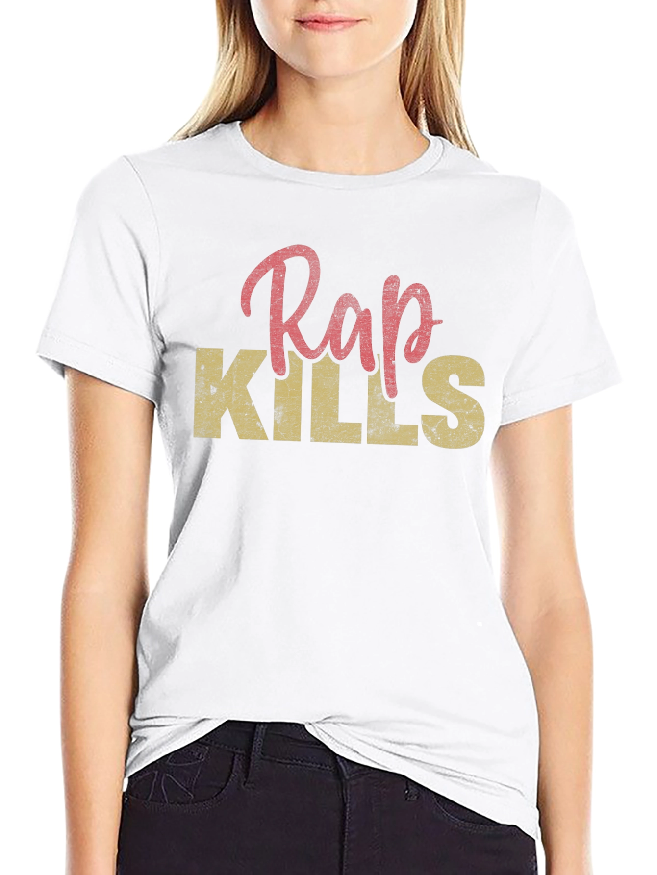 Rap Kills Graphic Print Mens T-Shirt