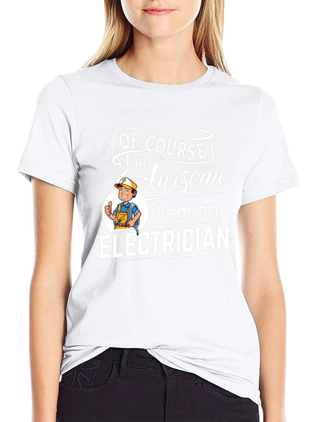 Awesome Electrician Graphic T-Shirt - Black