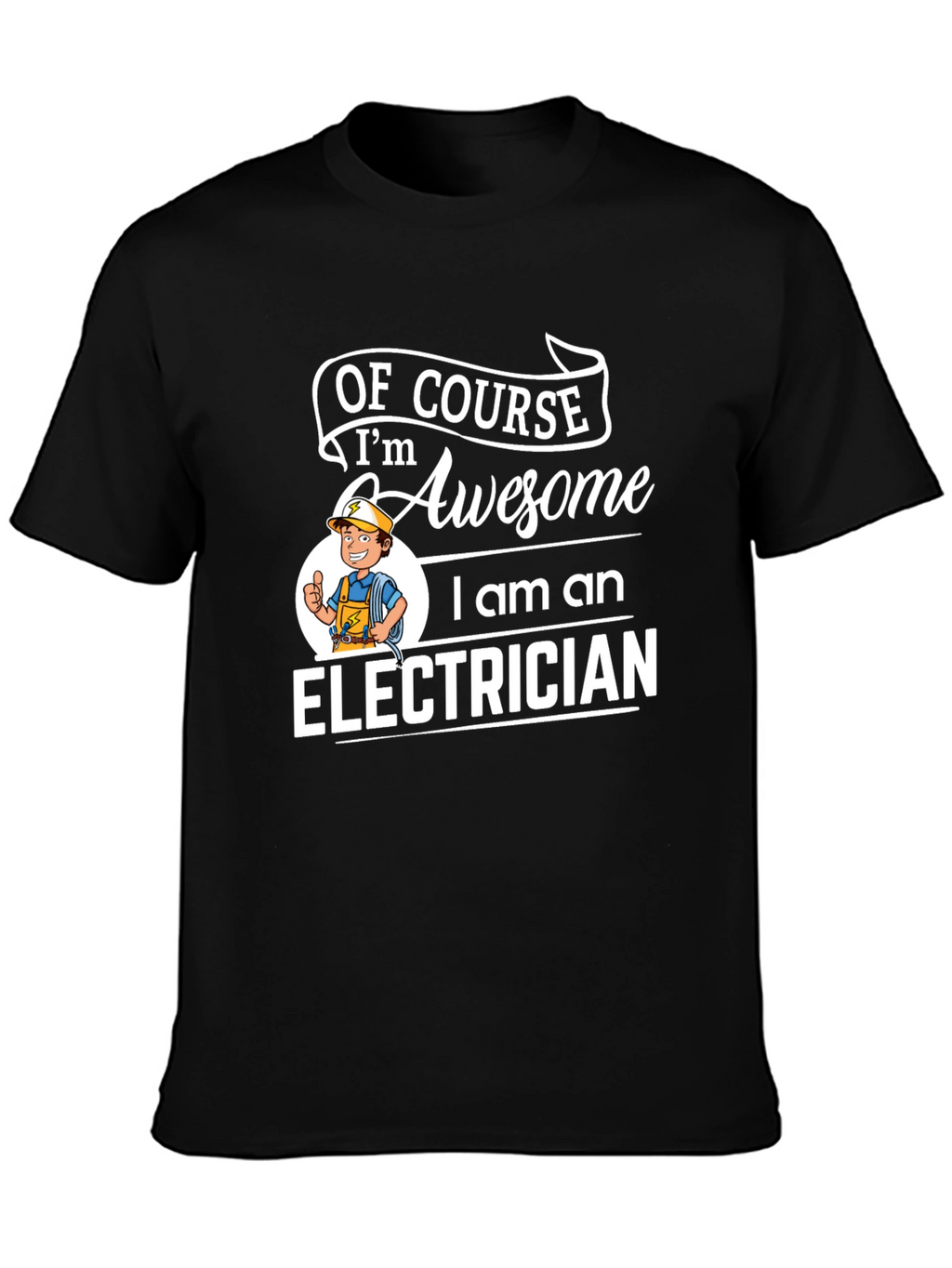 Awesome Electrician Graphic T-Shirt - Black