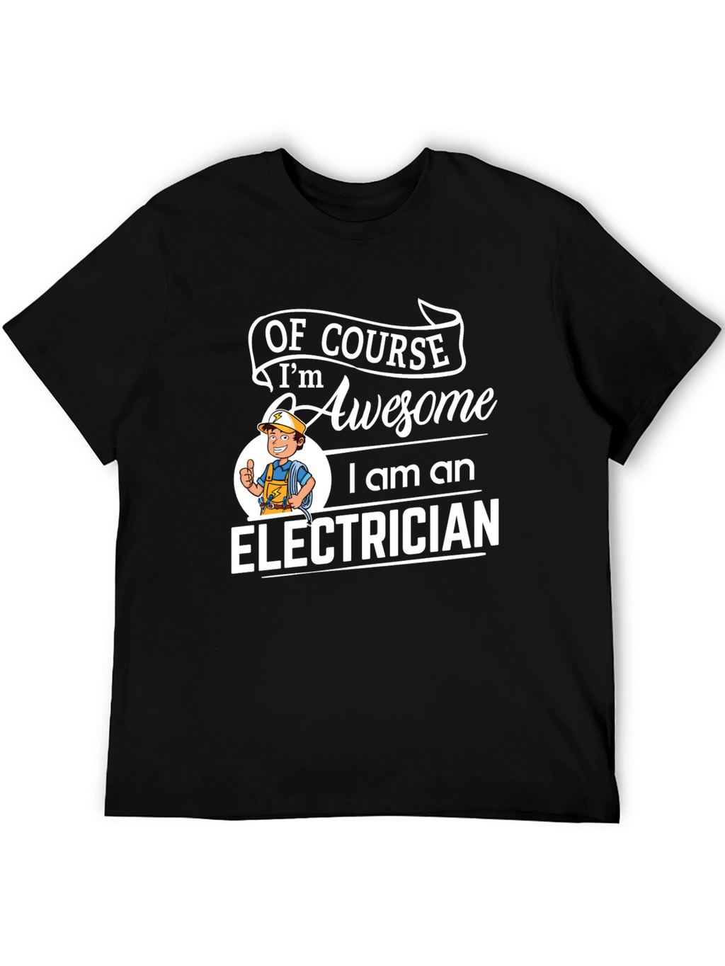 Awesome Electrician Graphic T-Shirt - Black