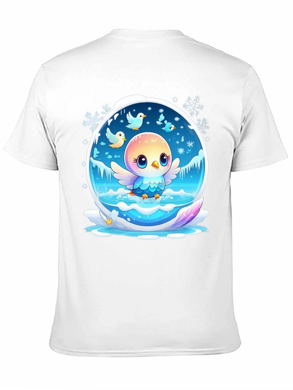 Cute Bird Snow Globe Graphic T-Shirt