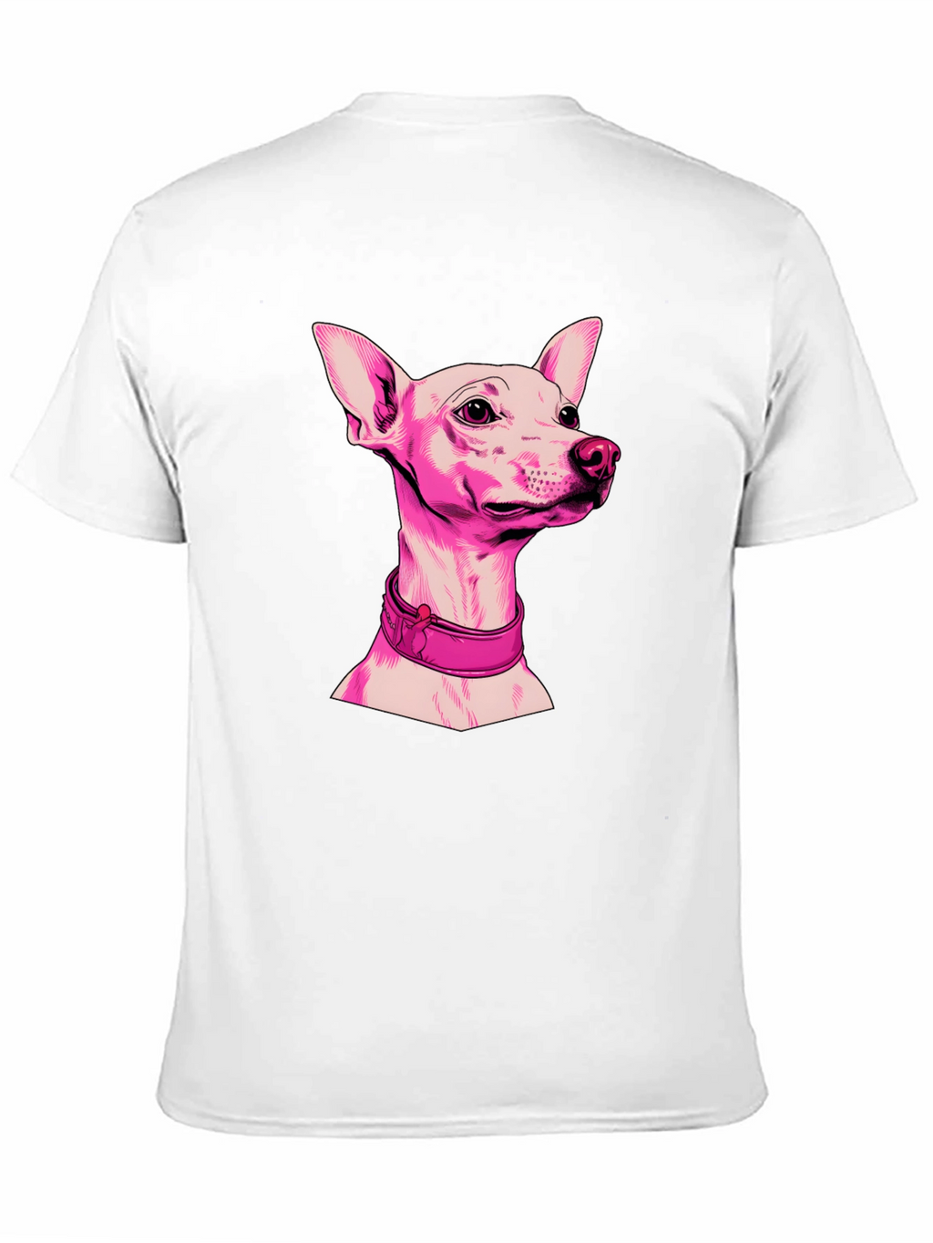 Pink Dog Graphic Black T-Shirt