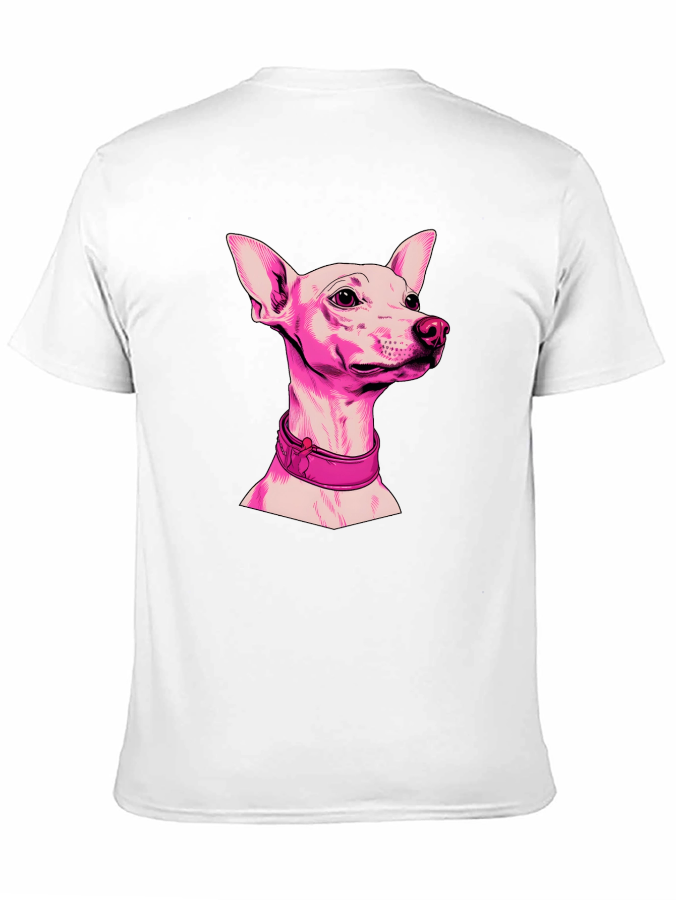 Pink Dog Graphic Black T-Shirt