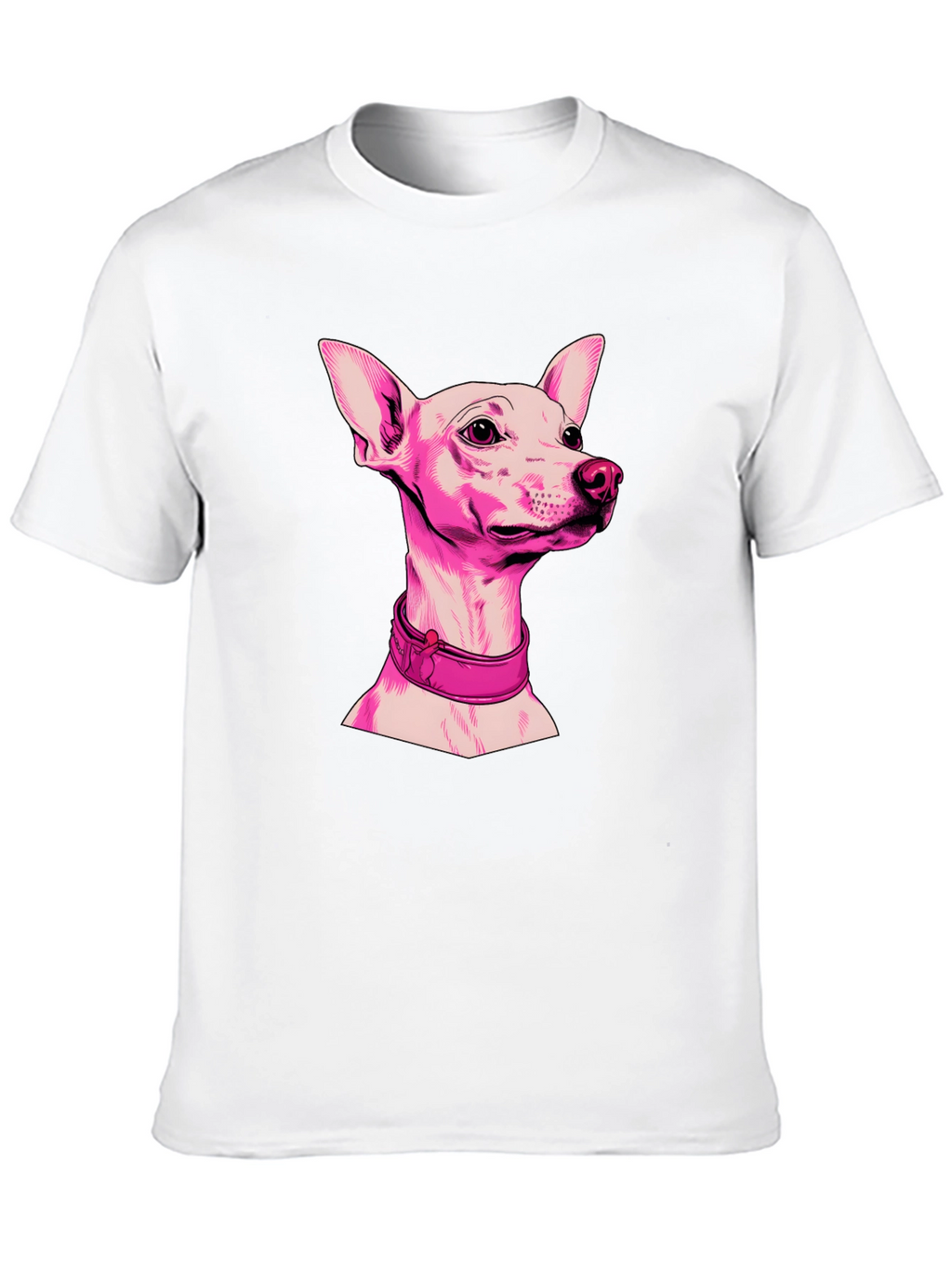 Pink Dog Graphic Black T-Shirt