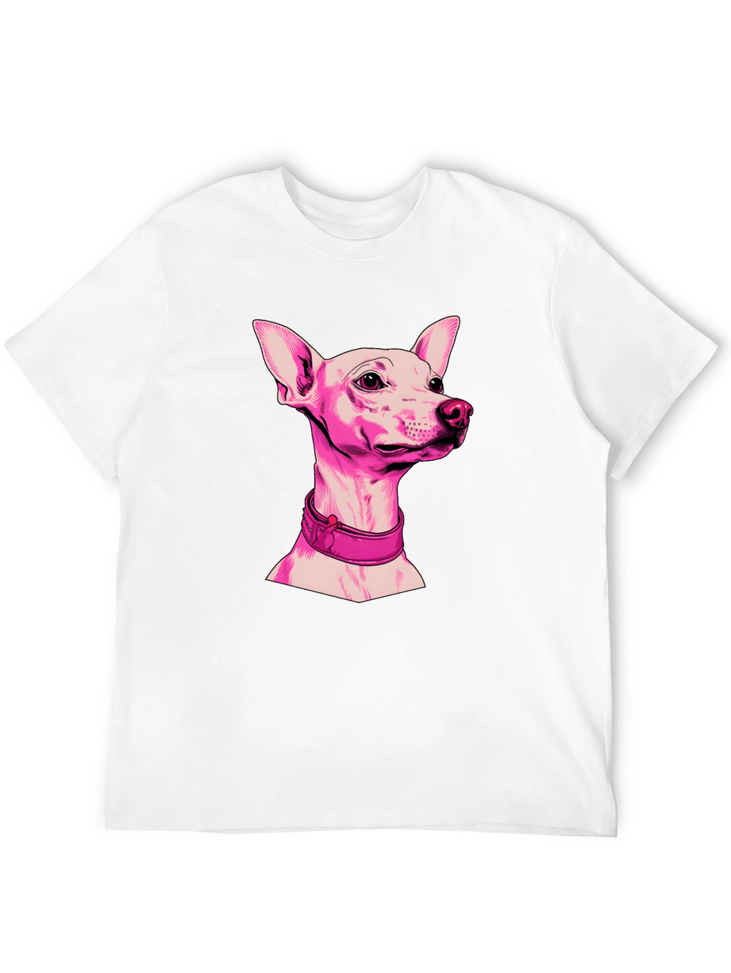 Pink Dog Graphic Black T-Shirt