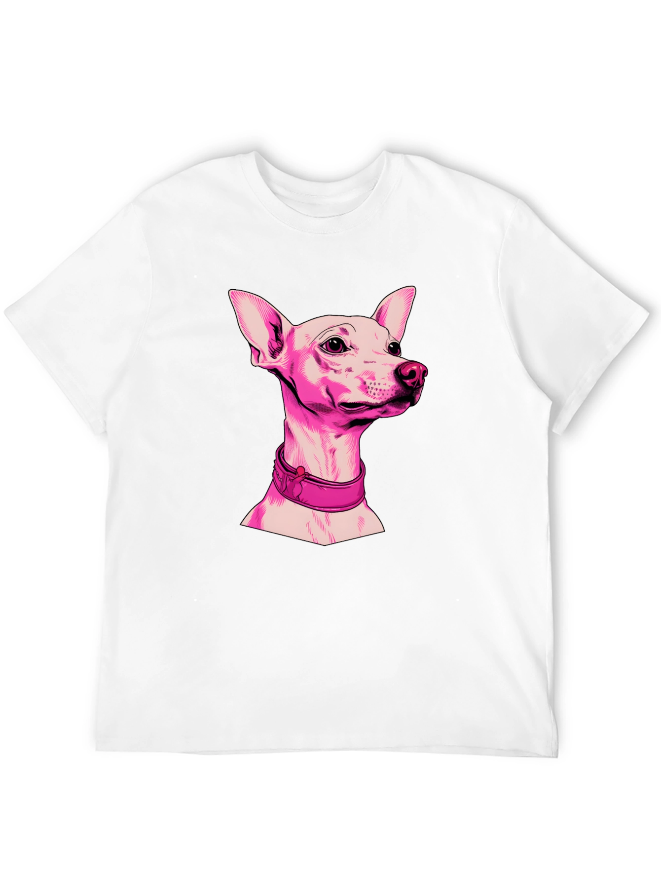 Pink Dog Graphic Black T-Shirt