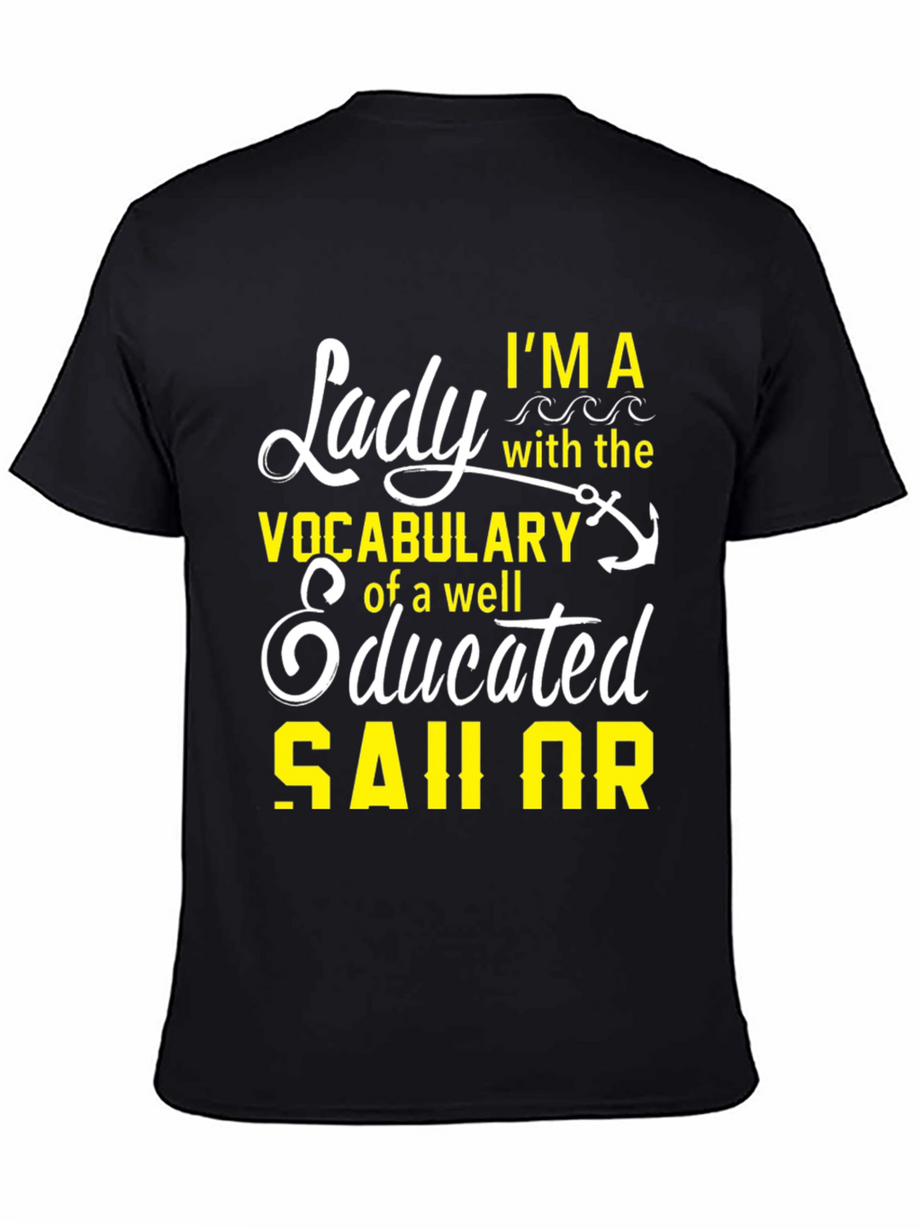 Lady Sailor Graphic T-Shirt - Black