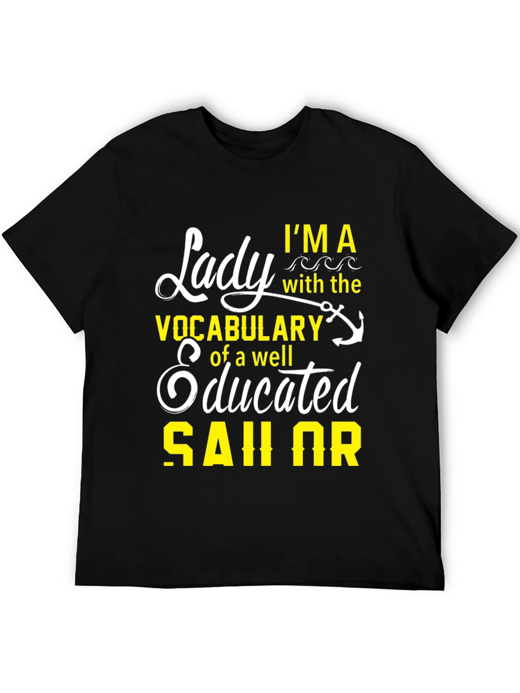 Lady Sailor Graphic T-Shirt - Black
