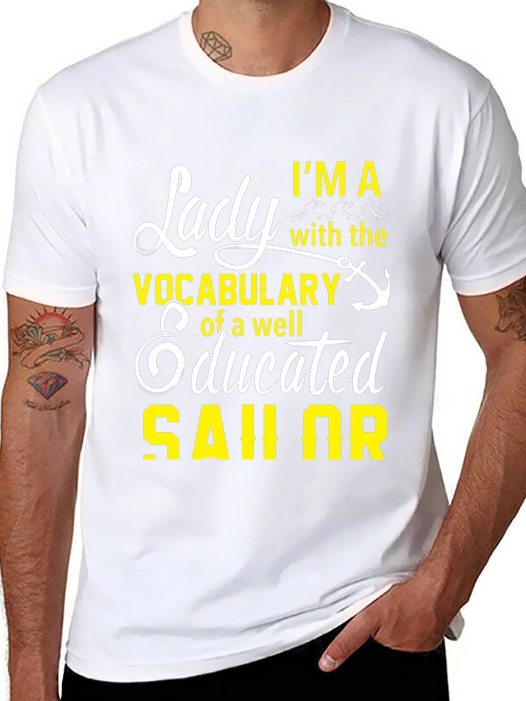 Lady Sailor Graphic T-Shirt - Black