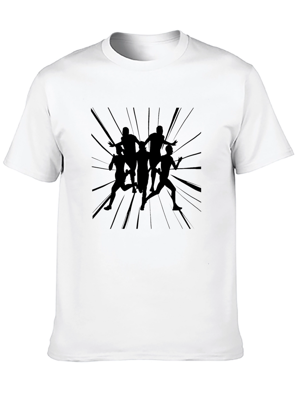 Graphic Tee: Mens Black Runner Silhouette T-Shirt