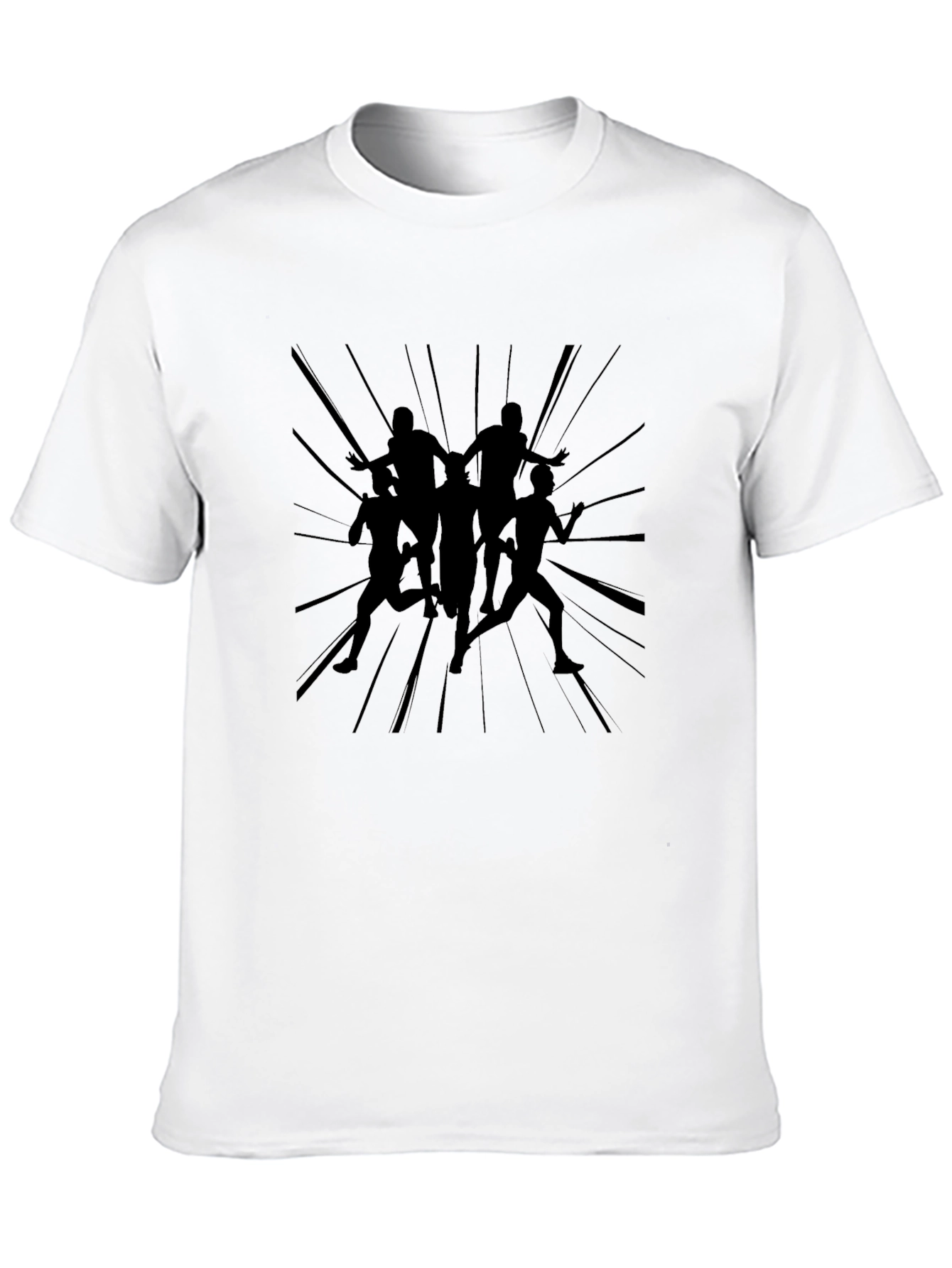 Graphic Tee: Mens Black Runner Silhouette T-Shirt