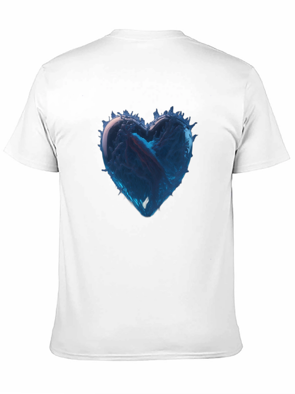Icy Heart Graphic Tee - Black Cotton Casual