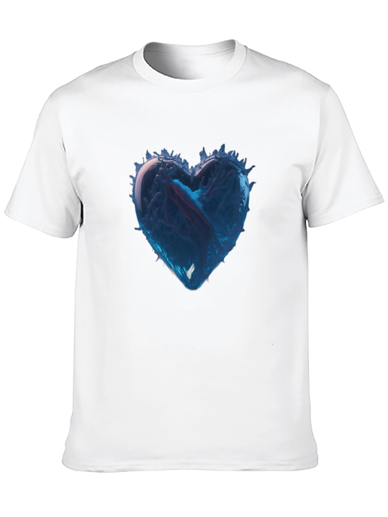 Icy Heart Graphic Tee - Black Cotton Casual