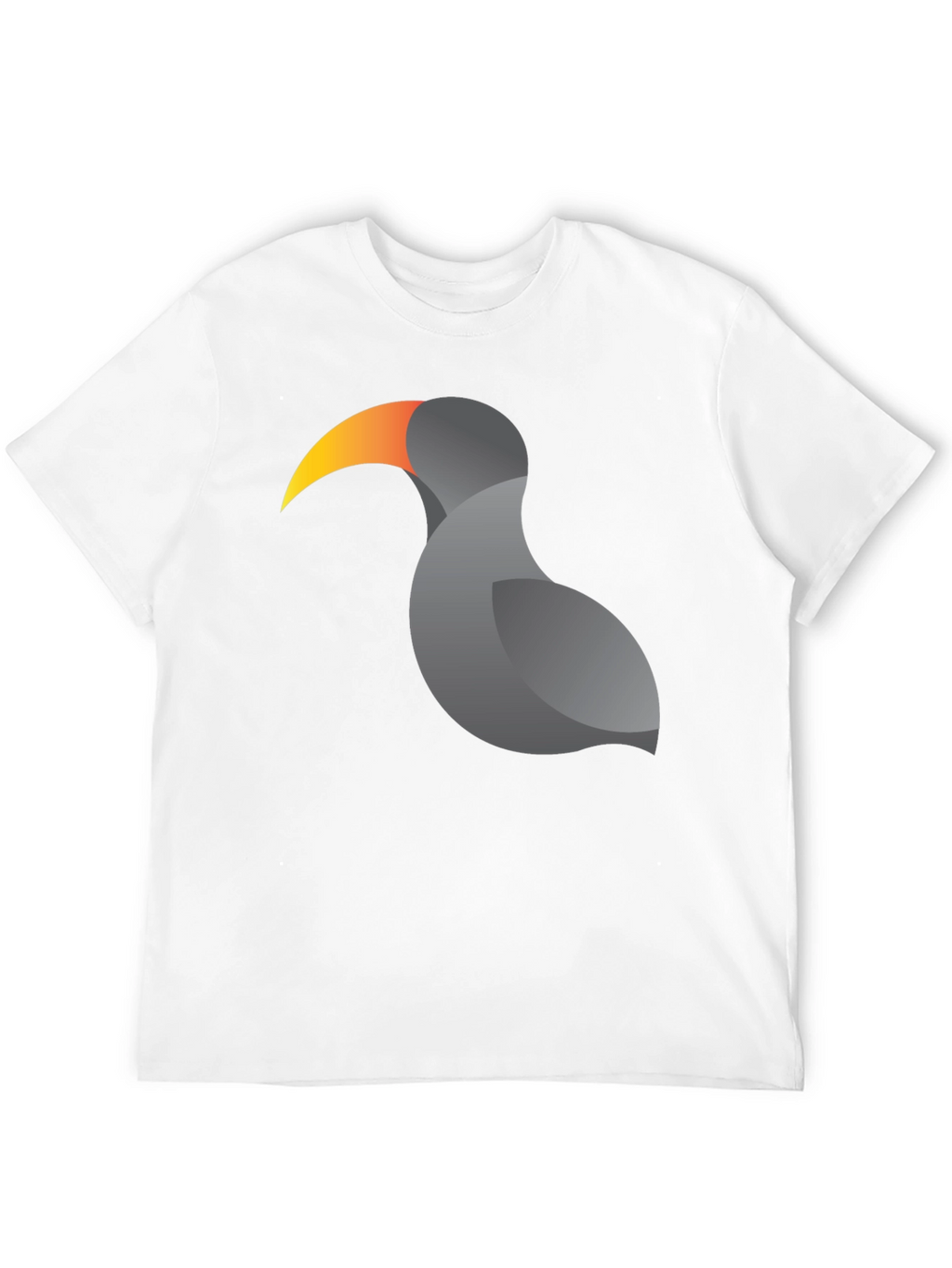 Stylized Toucan Graphic Print Black T-Shirt