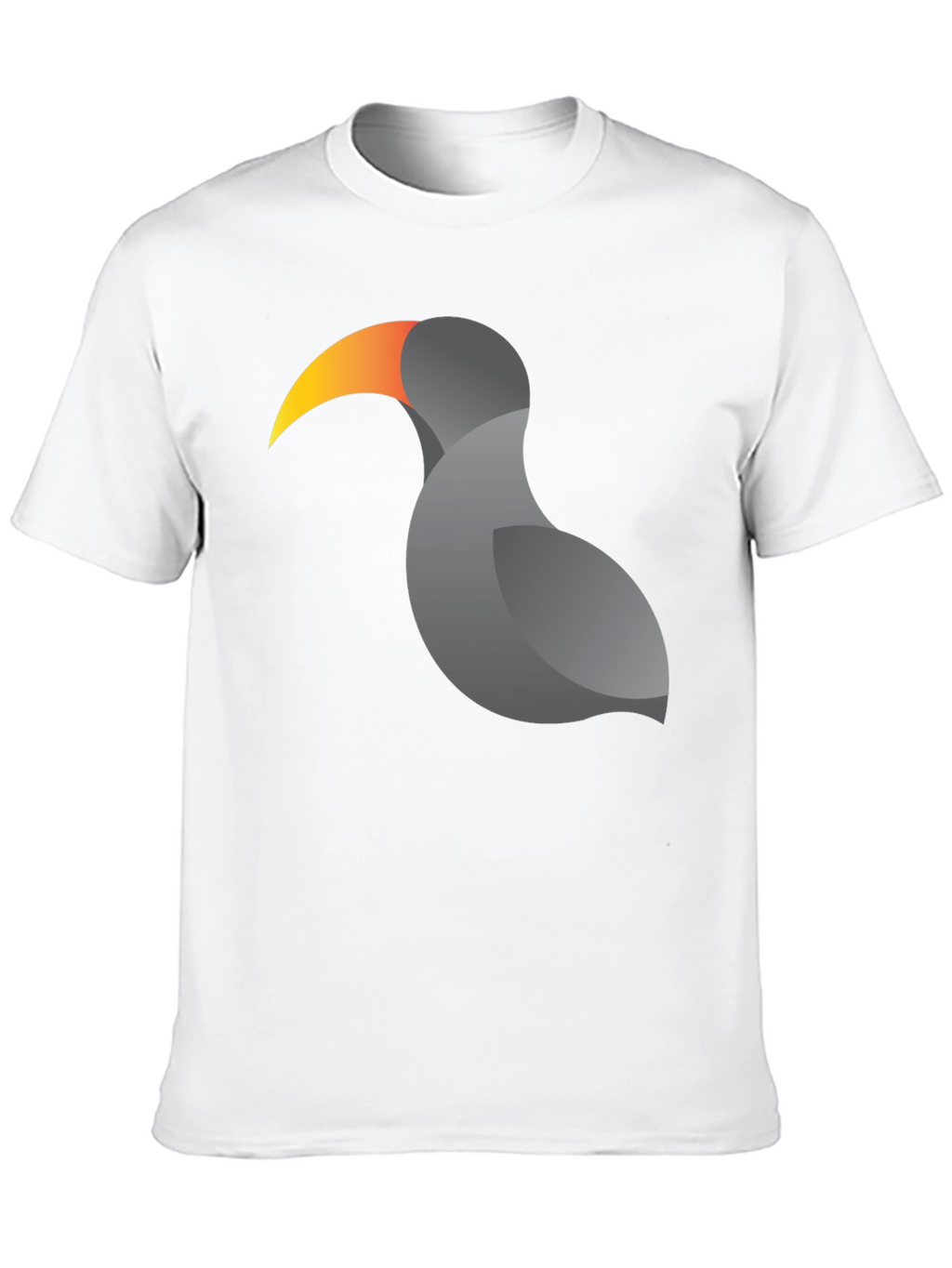 Stylized Toucan Graphic Print Black T-Shirt
