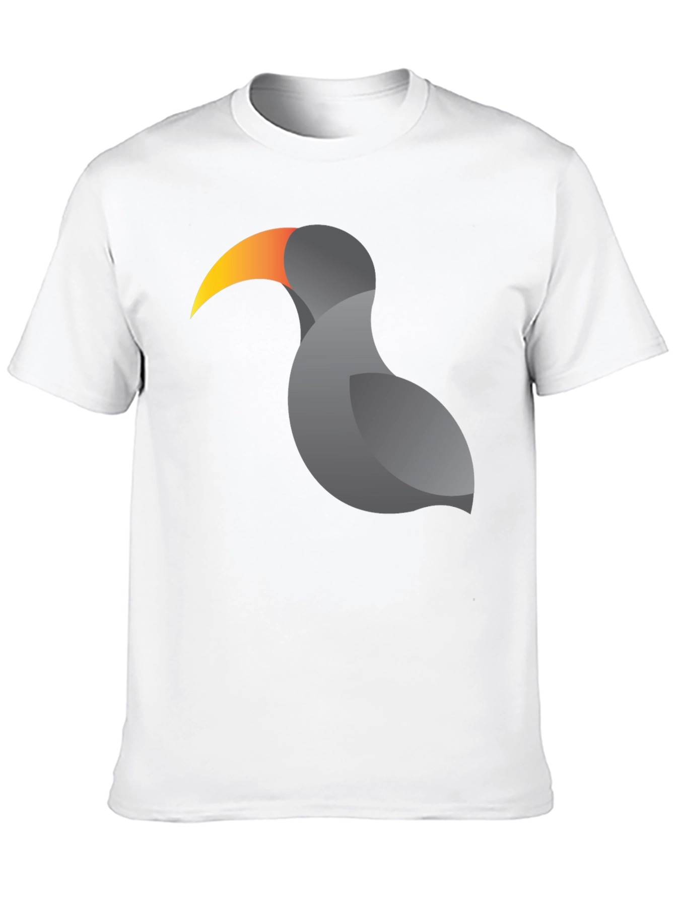 Stylized Toucan Graphic Print Black T-Shirt