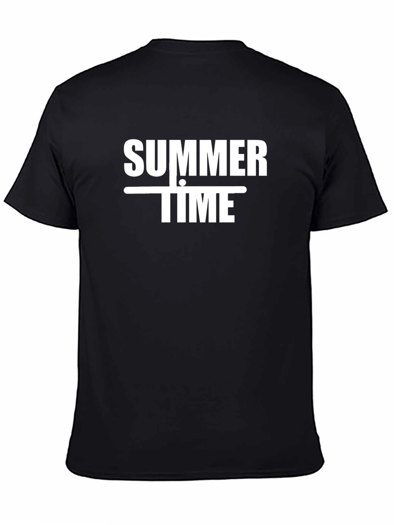 Summertime Graphic Print Black T-Shirt