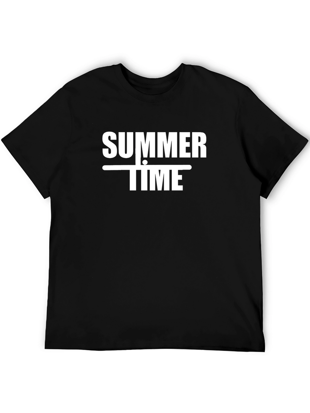 Summertime Graphic Print Black T-Shirt