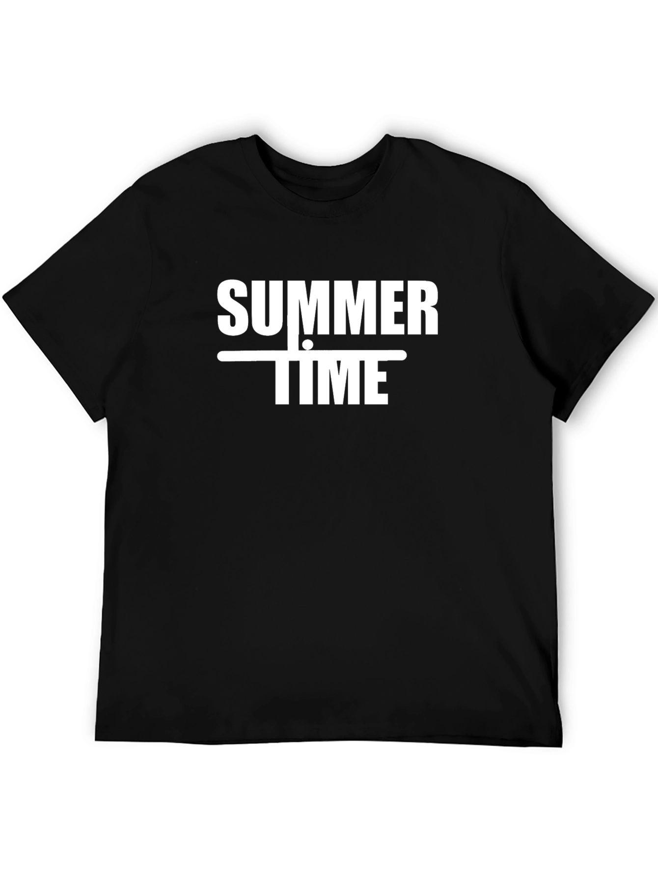 Summertime Graphic Print Black T-Shirt