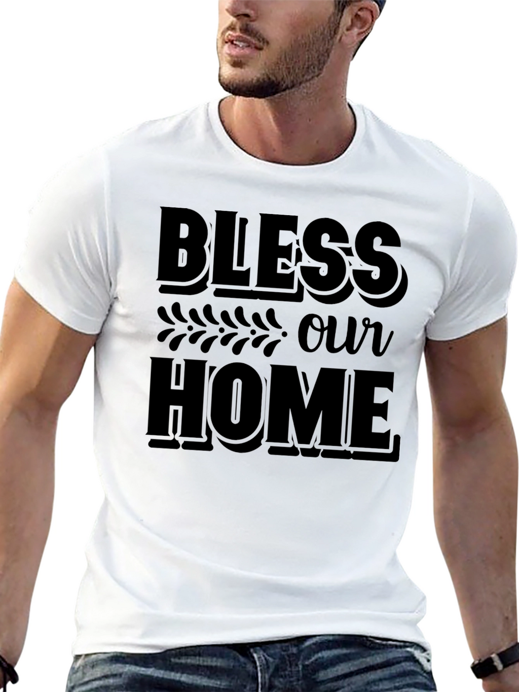 Bless Our Home Graphic Tee - Unisex Black T-Shirt