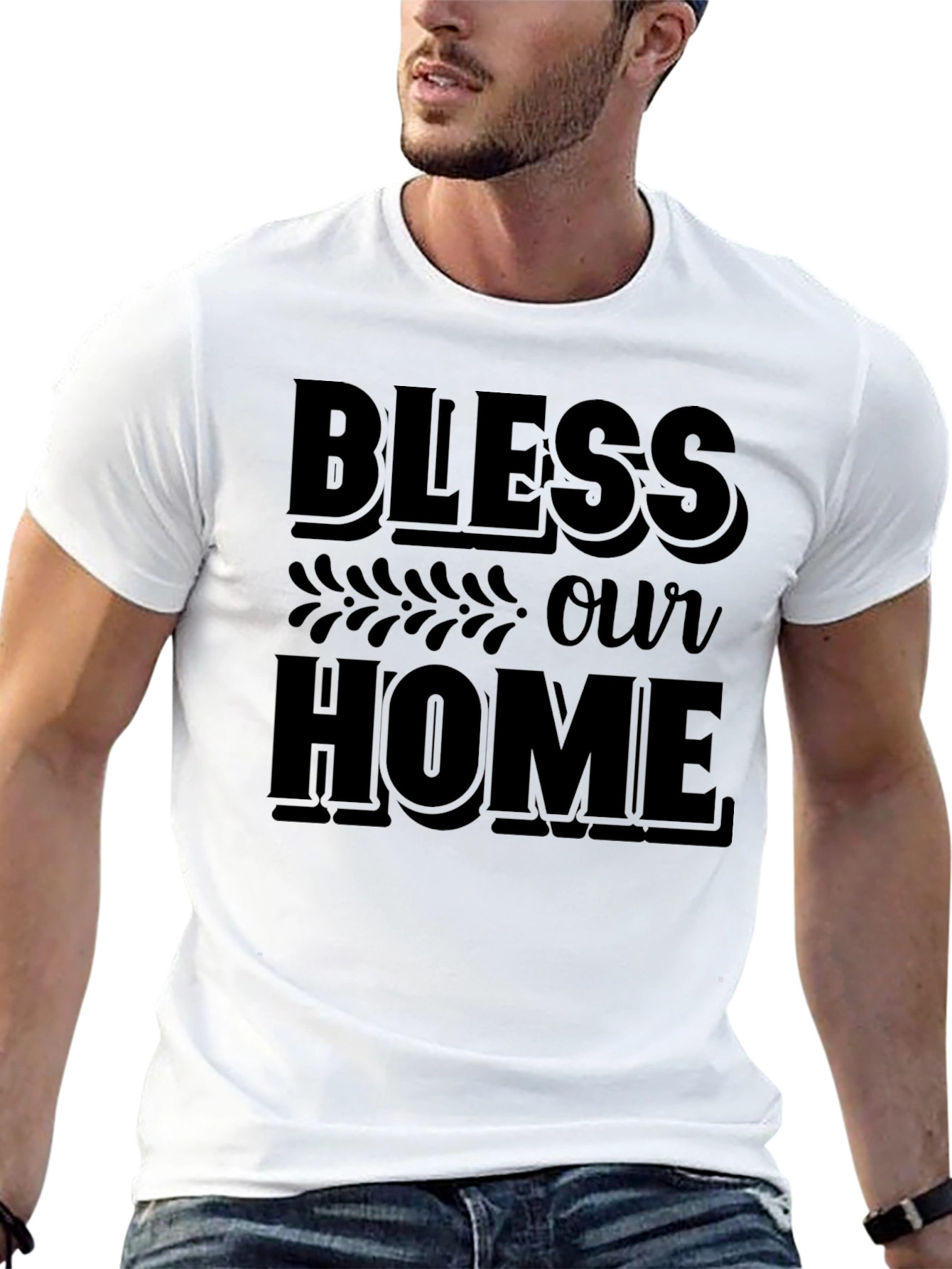 Bless Our Home Graphic Tee - Unisex Black T-Shirt