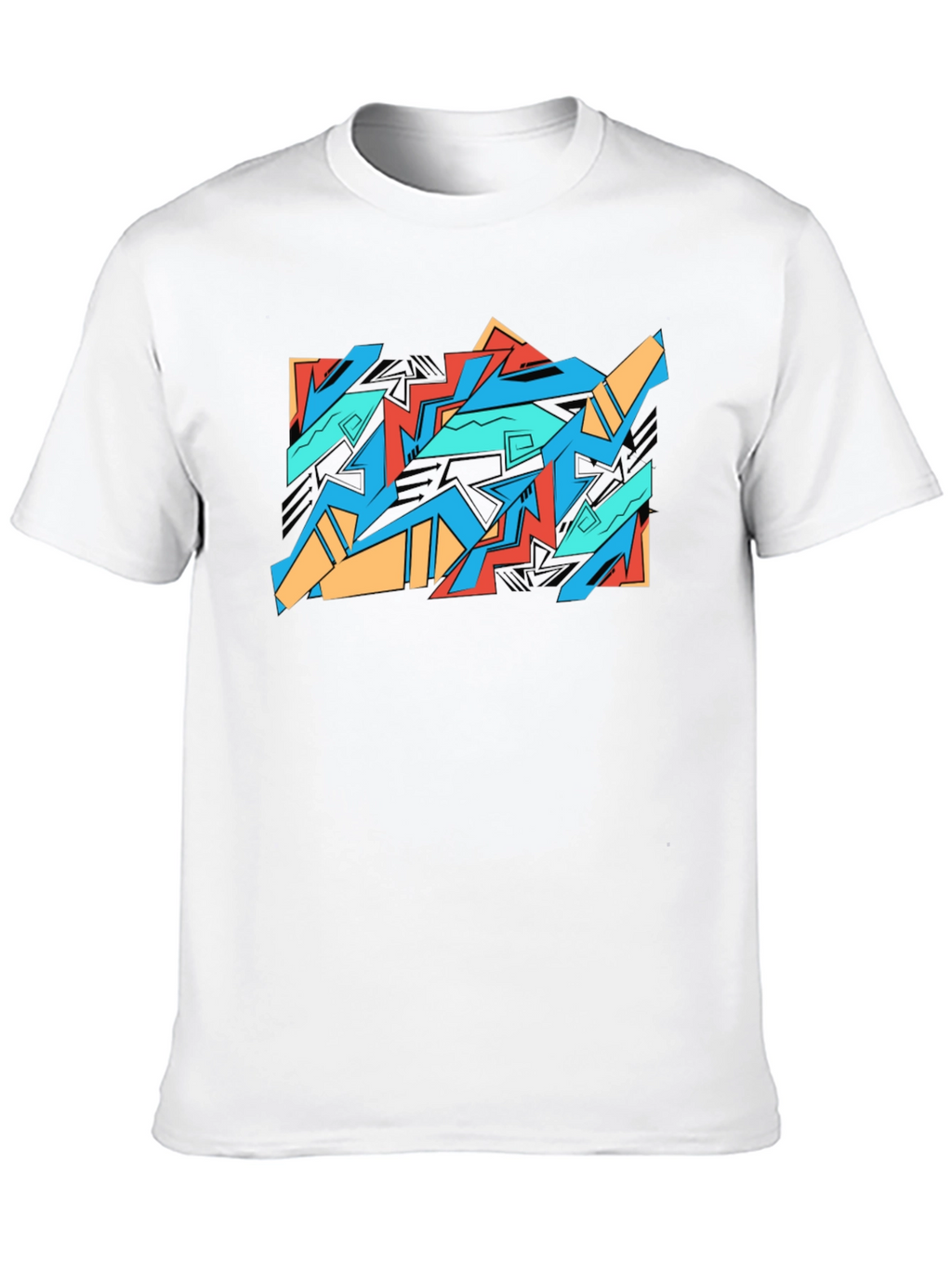 Abstract Graffiti Graphic Tee - Black Cotton Casual Shirt