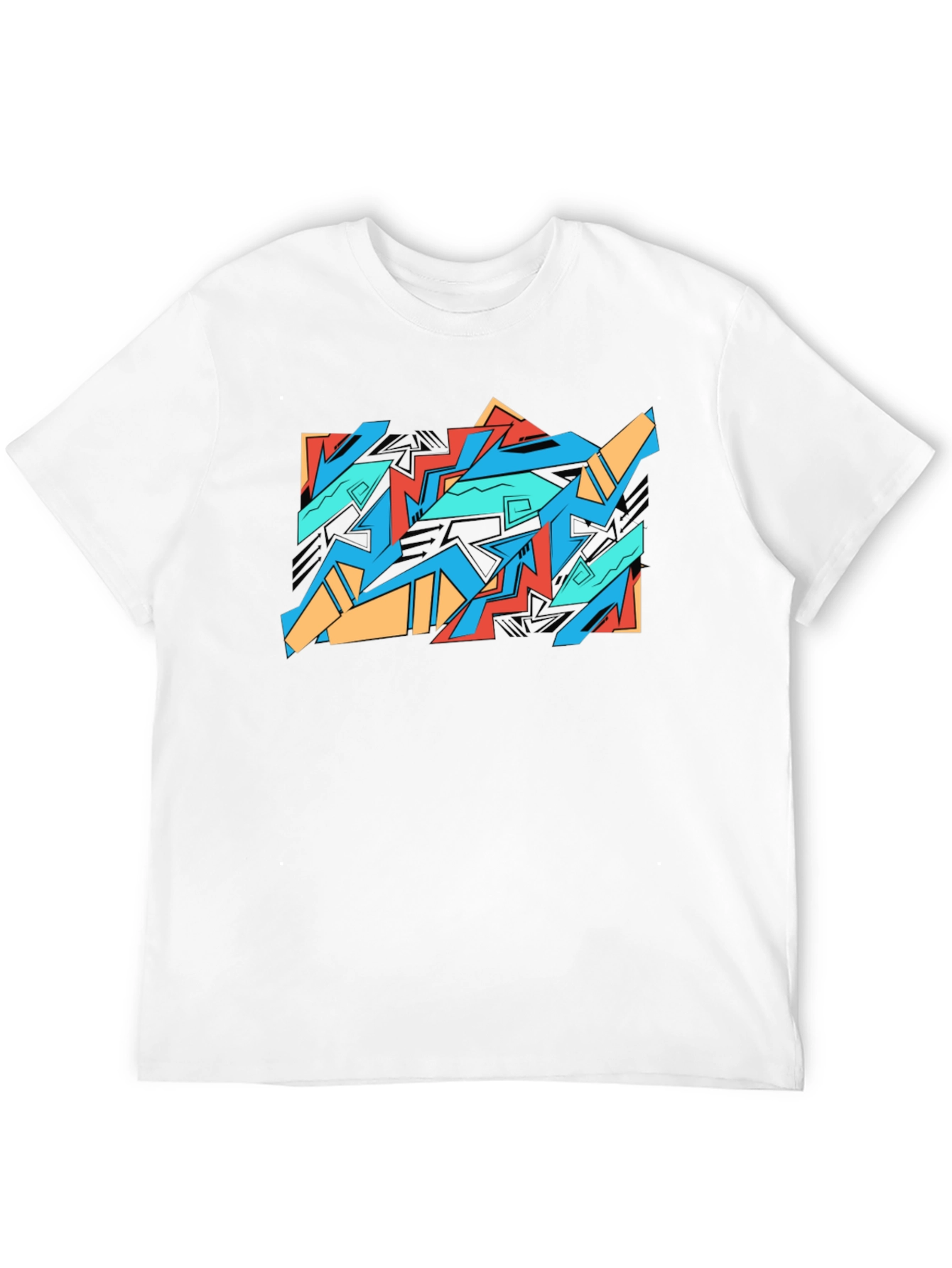 Abstract Graffiti Graphic Tee - Black Cotton Casual Shirt
