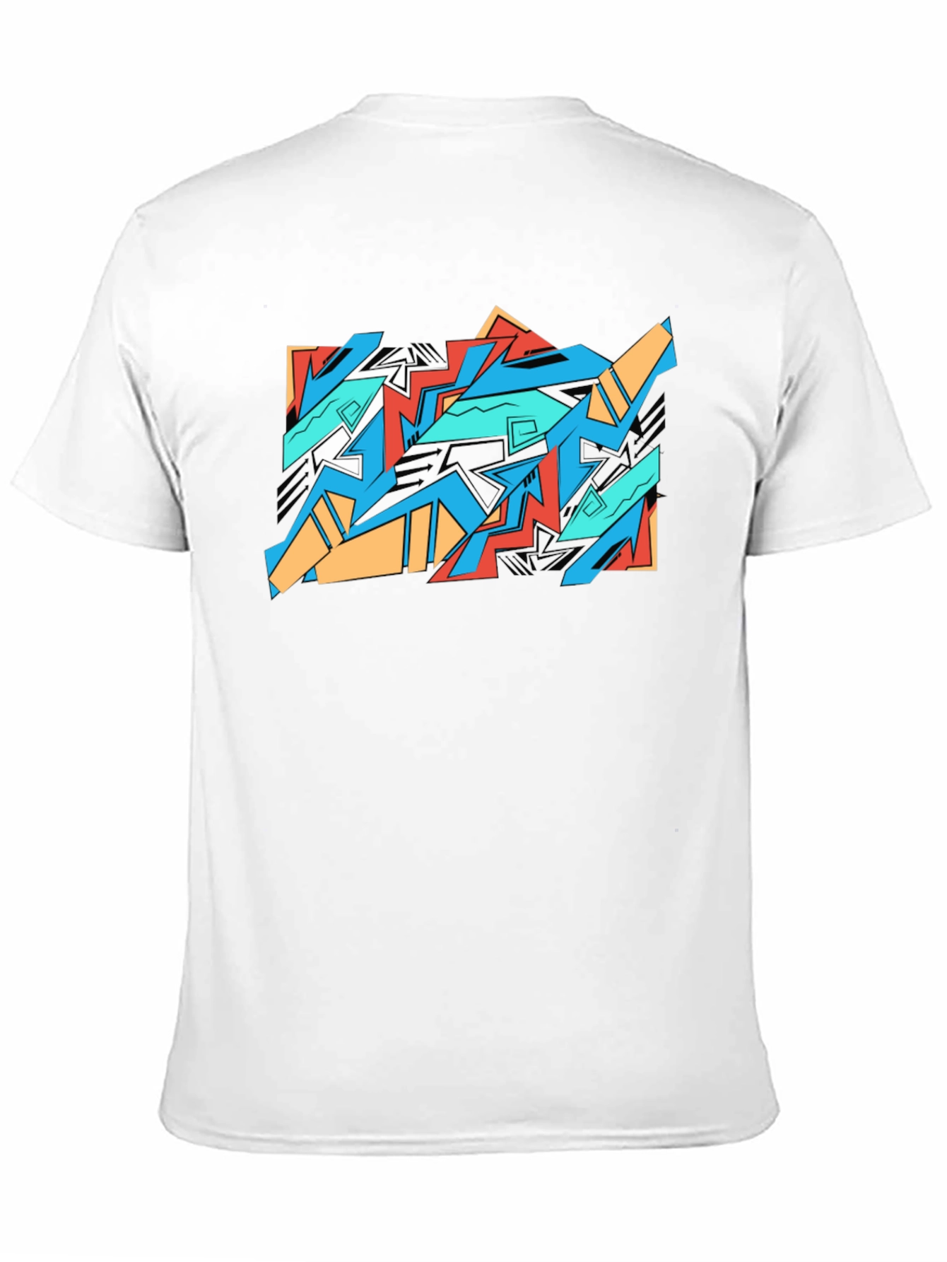 Abstract Graffiti Graphic Tee - Black Cotton Casual Shirt