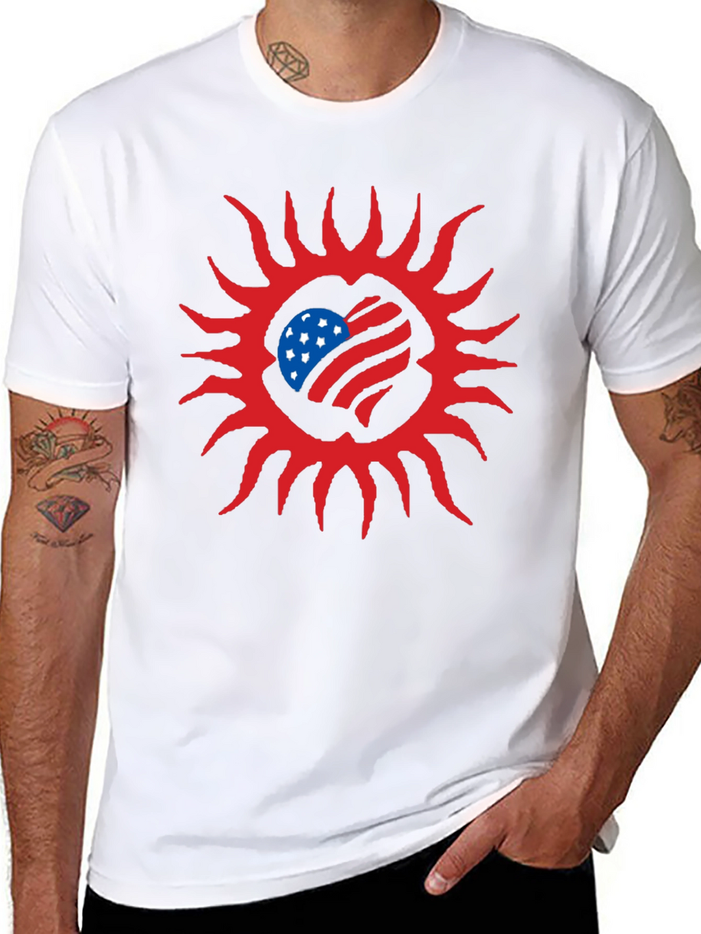 American Flag Sun Graphic Tee