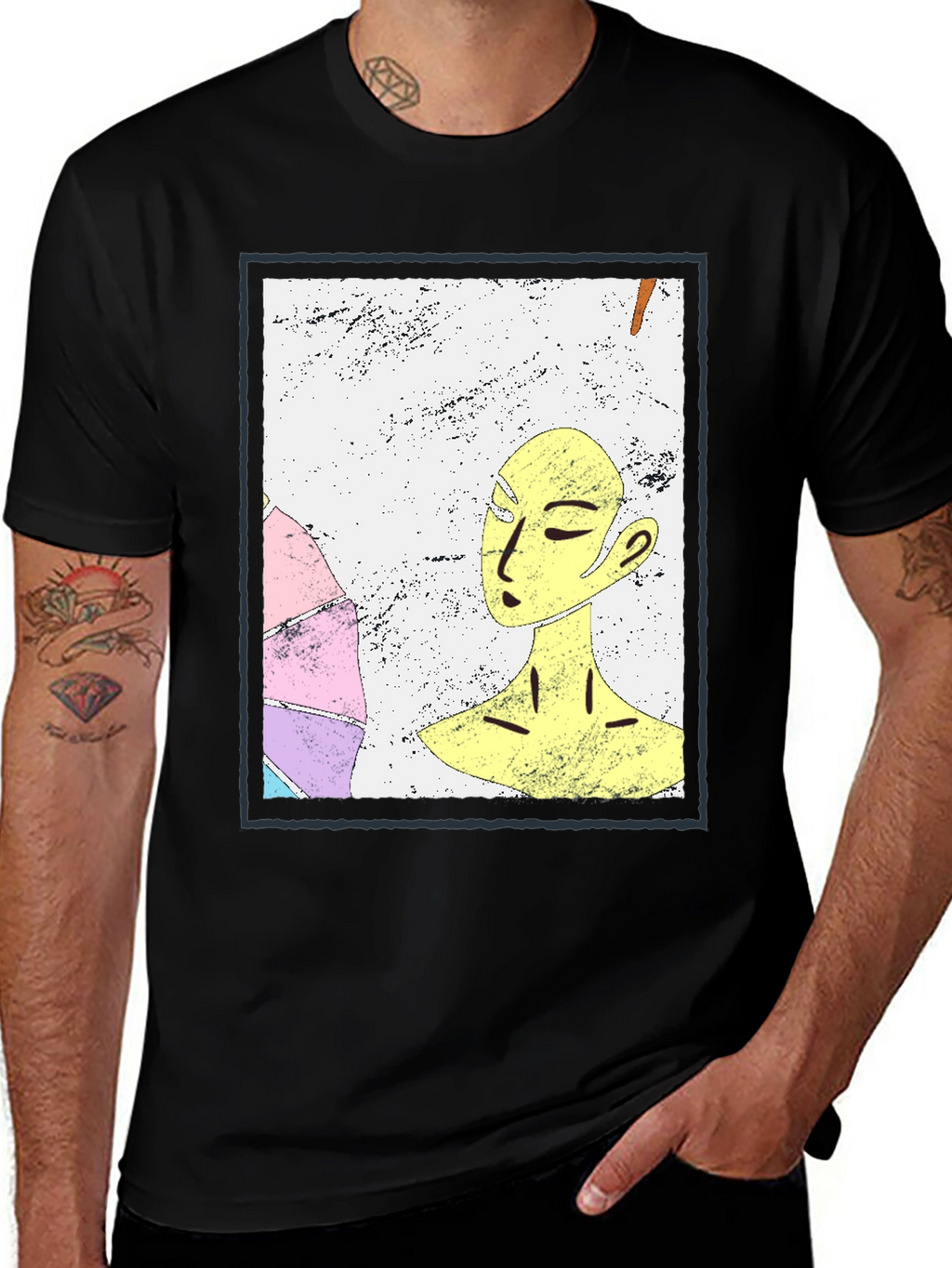 Abstract Art Graphic Tee - Unisex Black T-Shirt