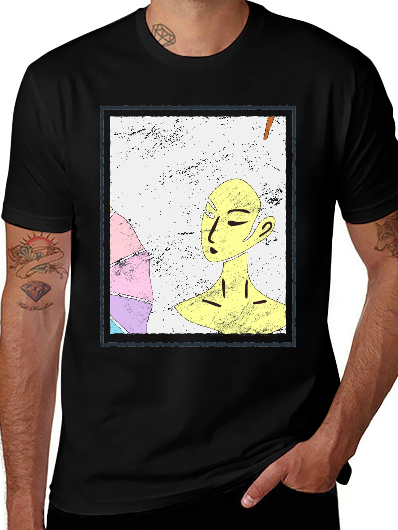 Abstract Art Graphic Tee - Unisex Black T-Shirt