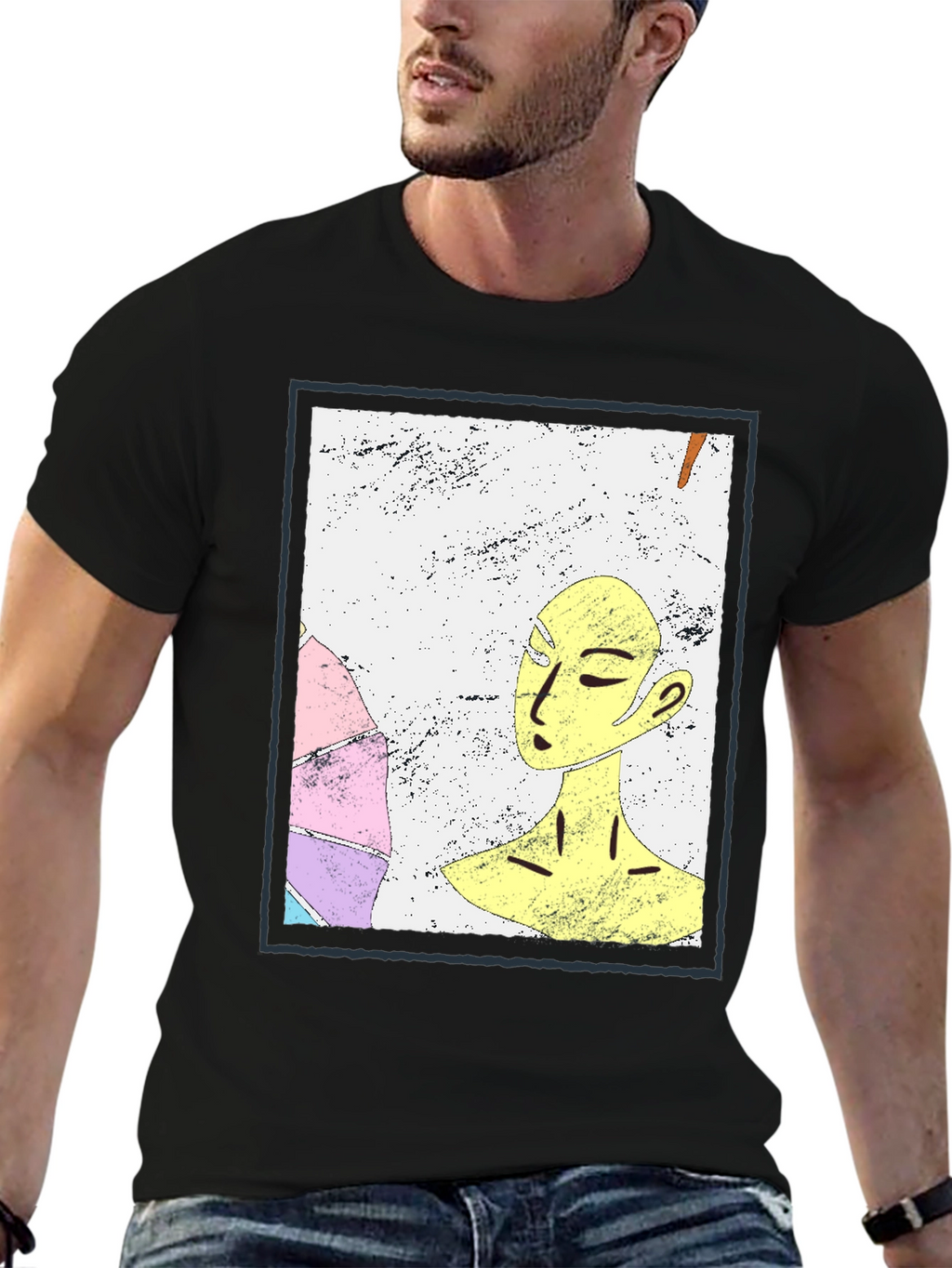 Abstract Art Graphic Tee - Unisex Black T-Shirt
