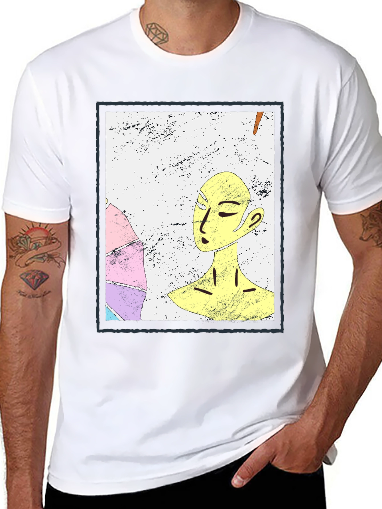 Abstract Art Graphic Tee - Unisex Black T-Shirt