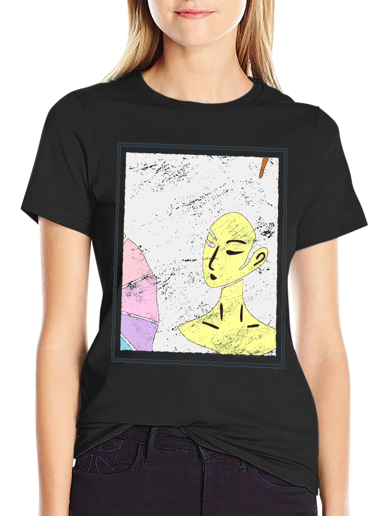 Abstract Art Graphic Tee - Unisex Black T-Shirt