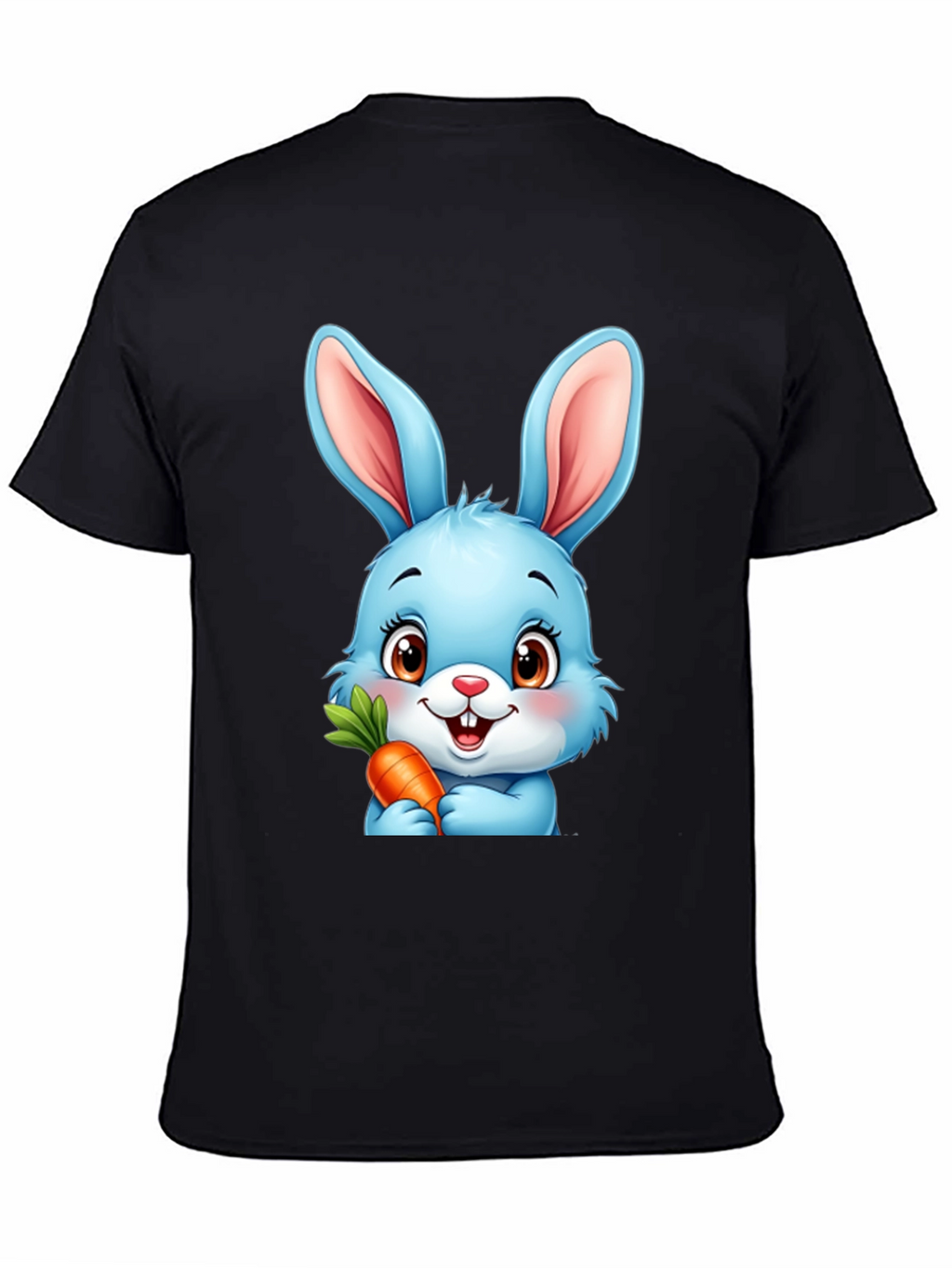 Cute Cartoon Bunny T-Shirt - Black