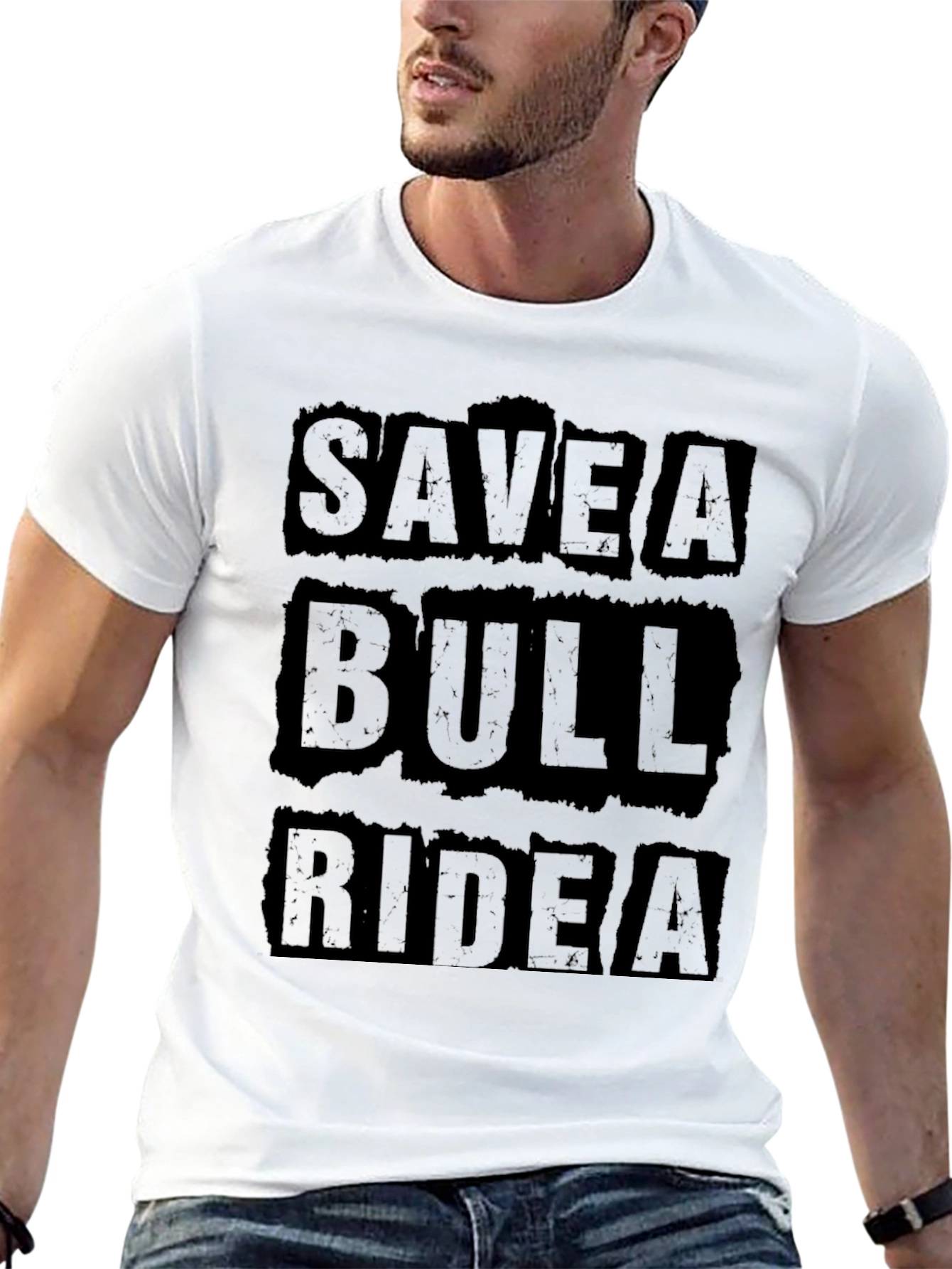 Save A Bull Ride A Cowboy Black T-Shirt
