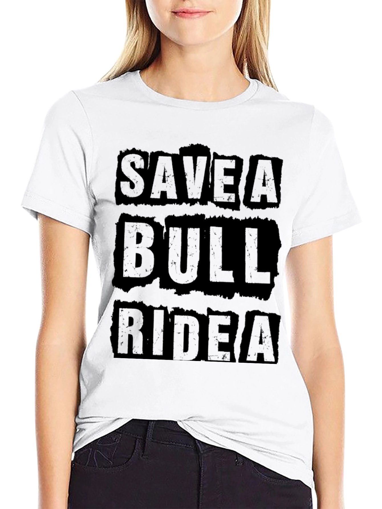Save A Bull Ride A Cowboy Black T-Shirt